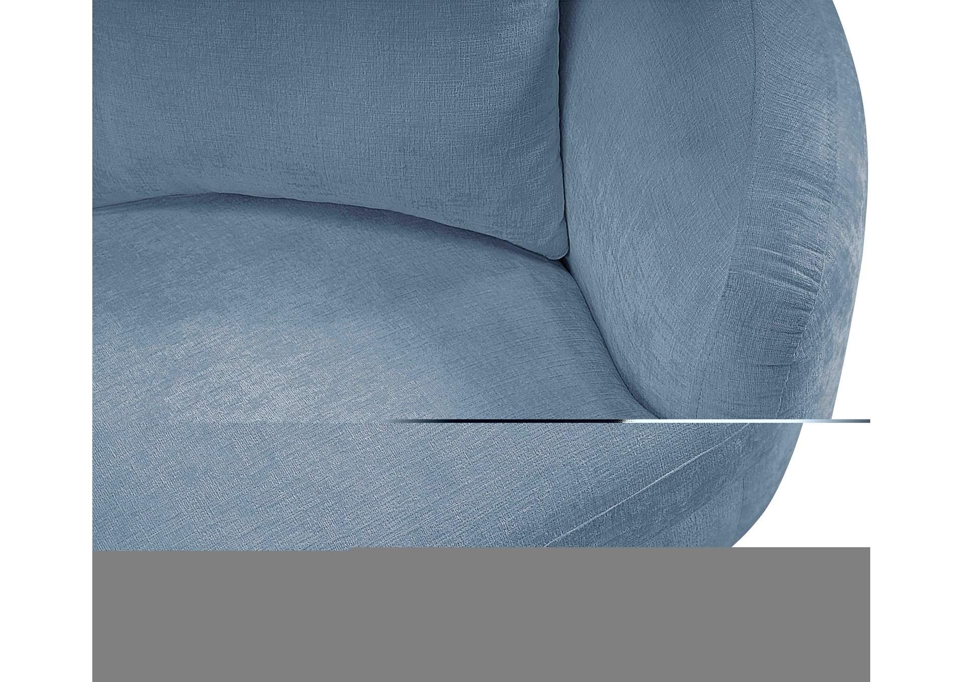 Penelope 92. 5 Inch Light Blue Chenille Fabric Upholstered Sofa image 12