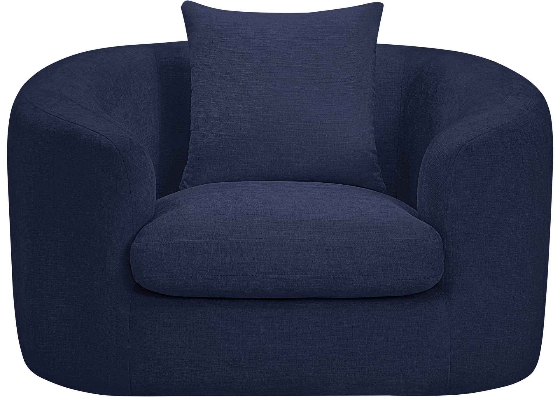 Penelope Navy Chenille Fabric Chair