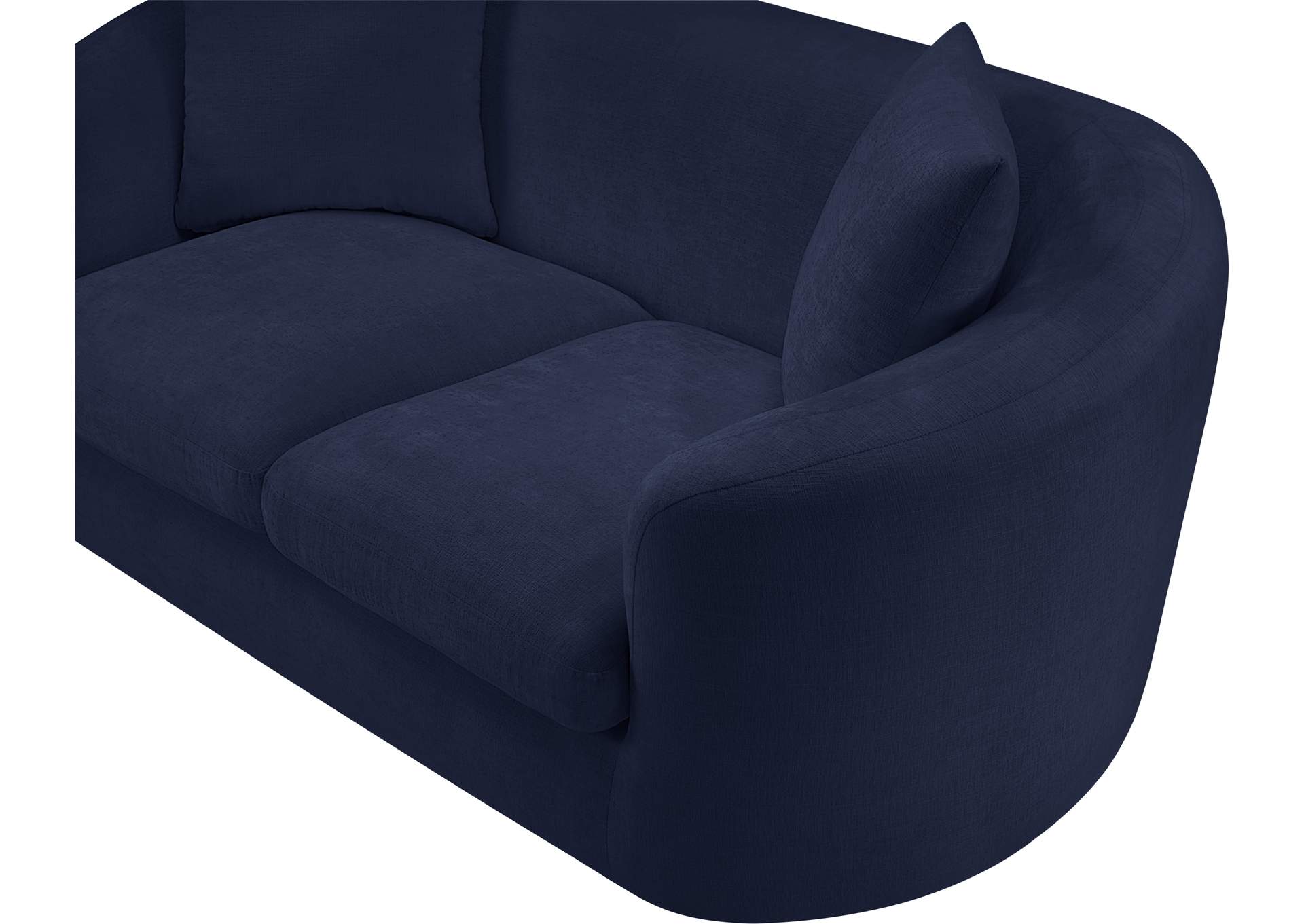 Penelope Navy Chenille Fabric Loveseat