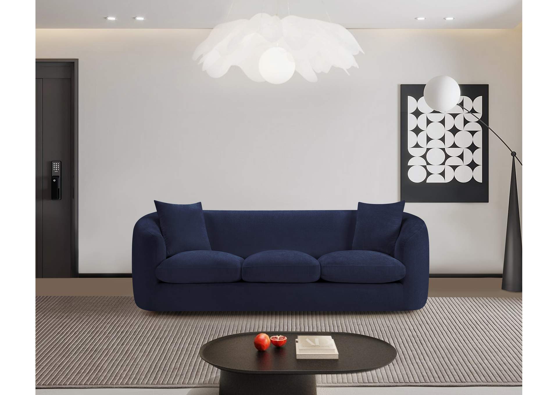 Penelope Navy Chenille Fabric Sofa image 3