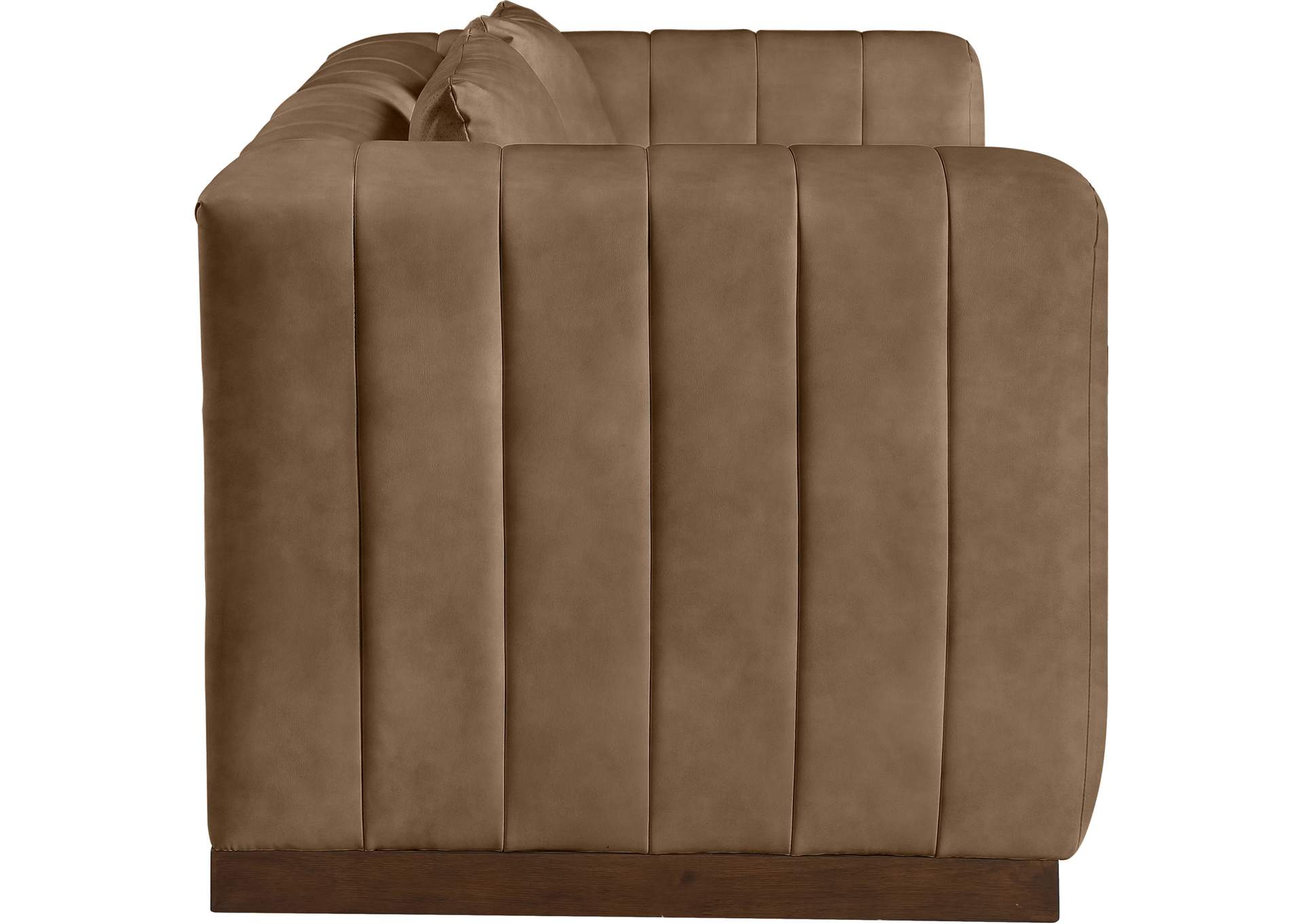 Mallina Brown Vegan Leather Loveseat