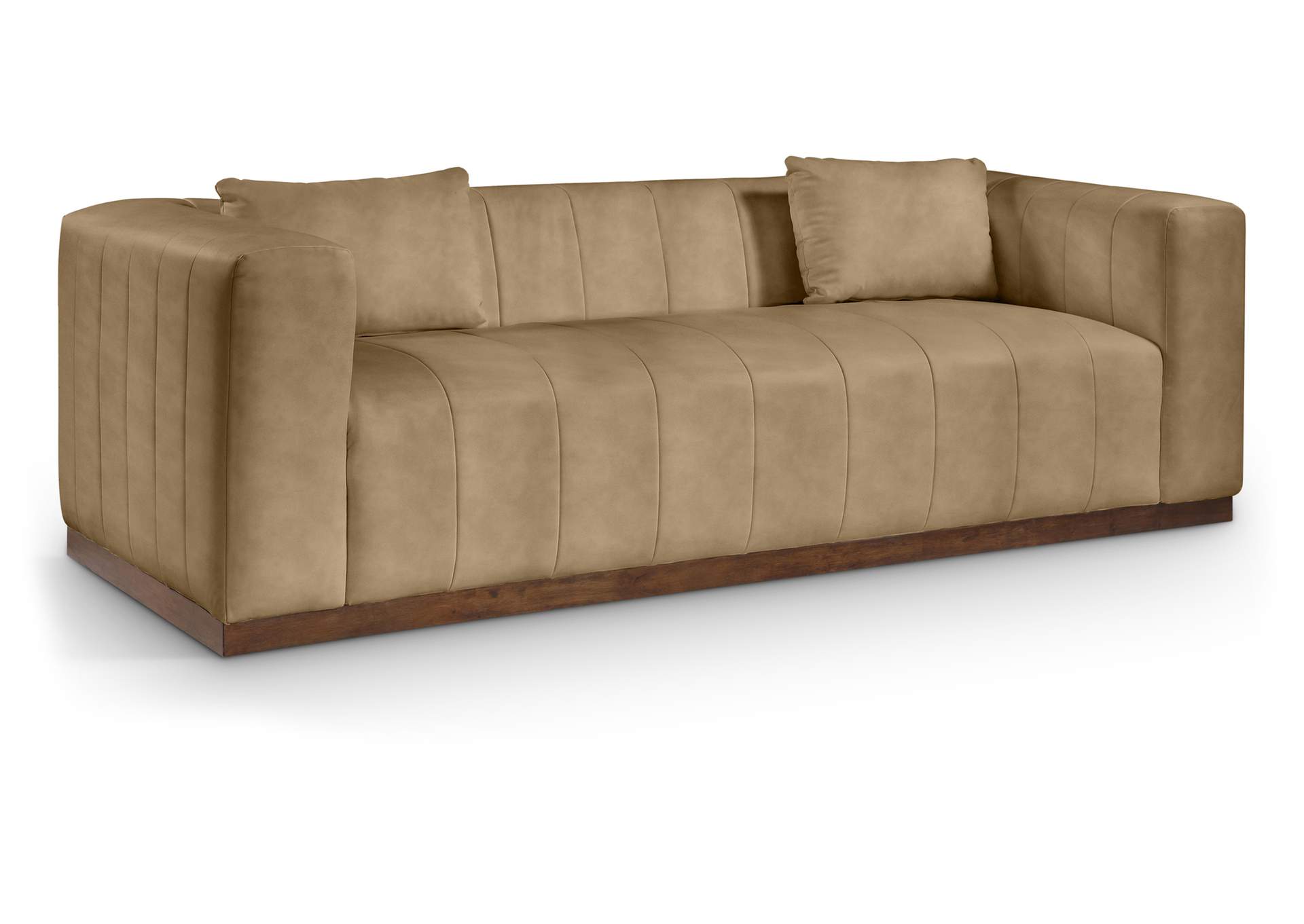 Mallina Tan Vegan Leather Sofa