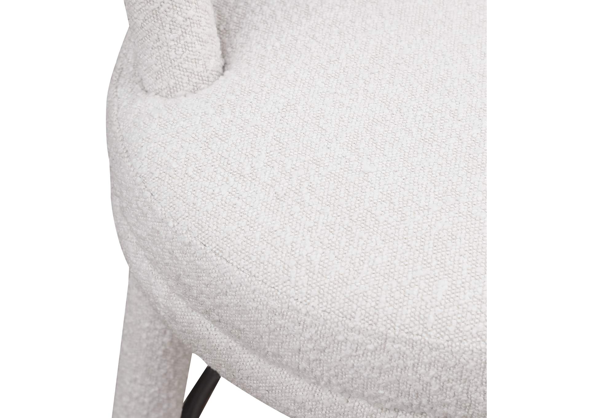 Parlor Cream Boucle Fabric Stool