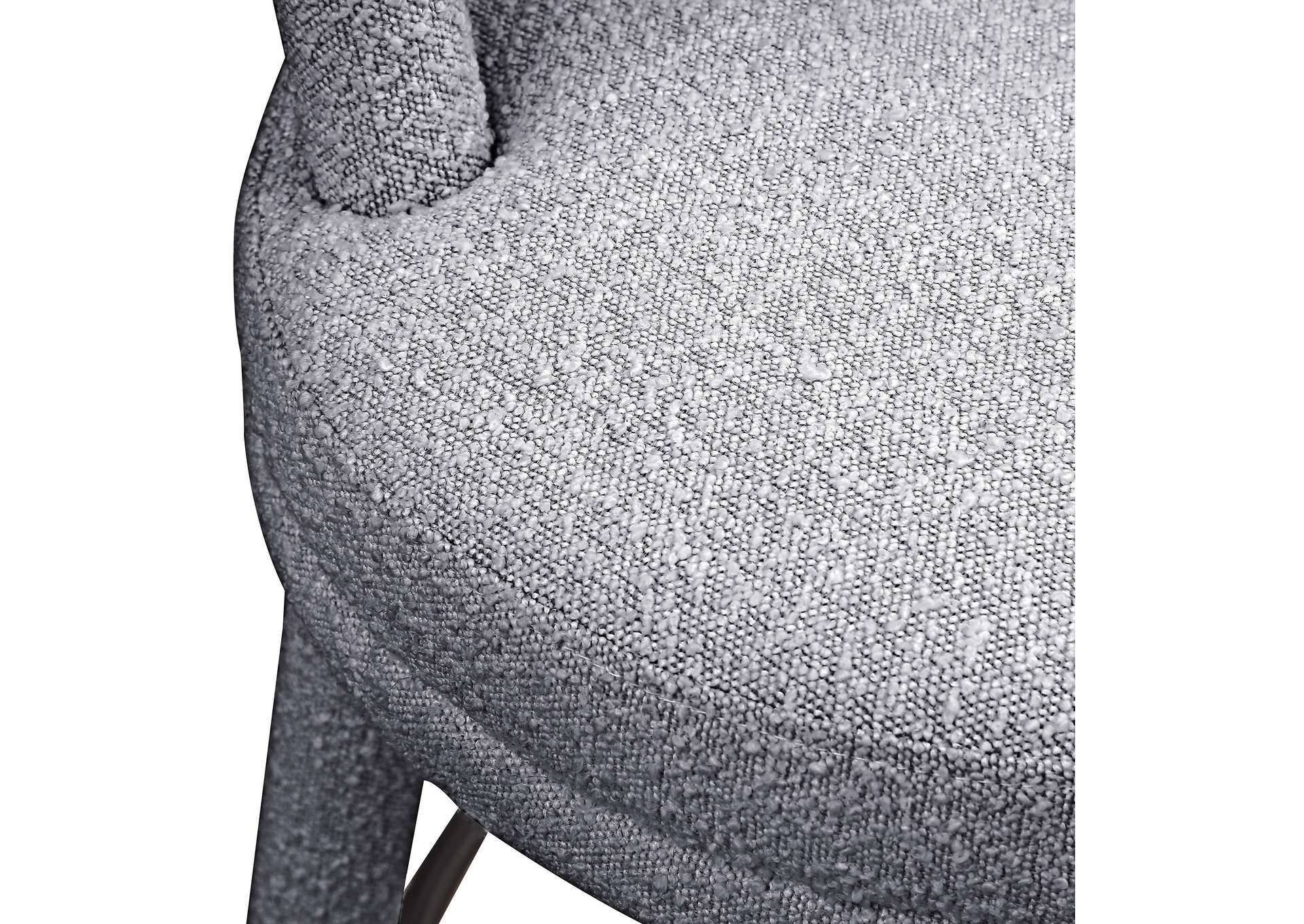 Parlor Grey Boucle Fabric Stool