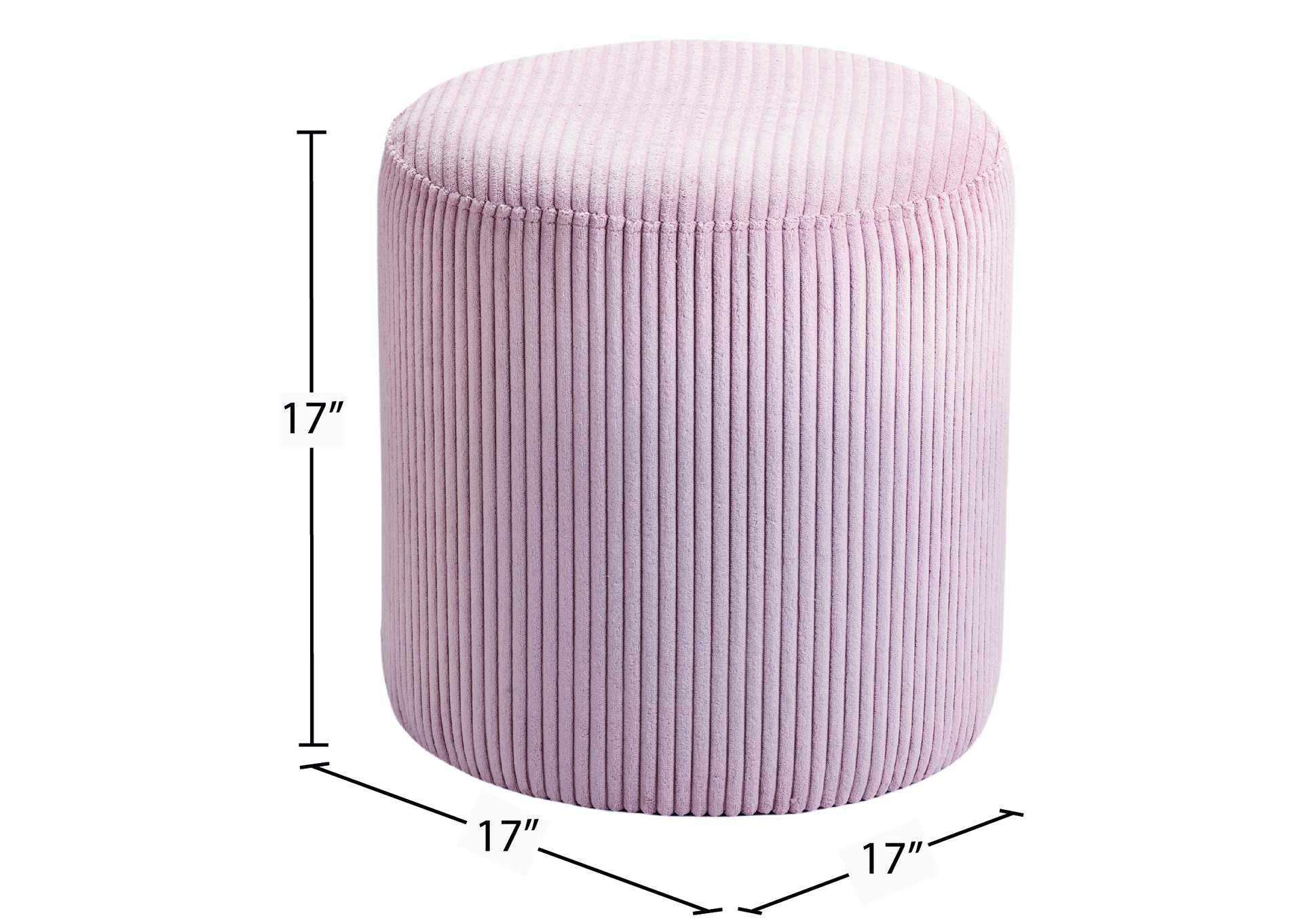 Roy Pink Microsuede Fabric Ottoman - Stool