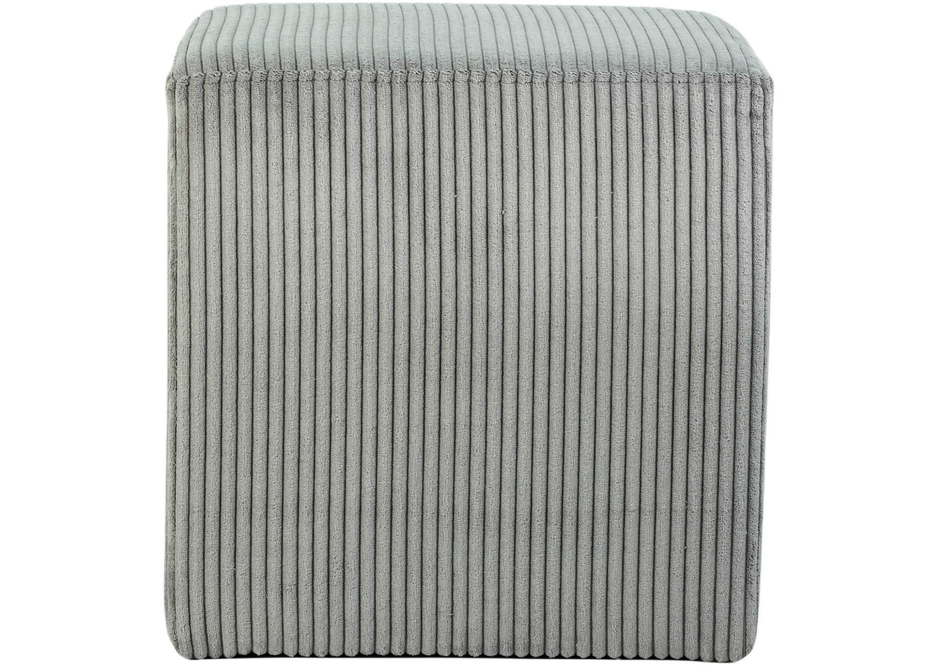 Roy Grey Microsuede Fabric Ottoman - Stool
