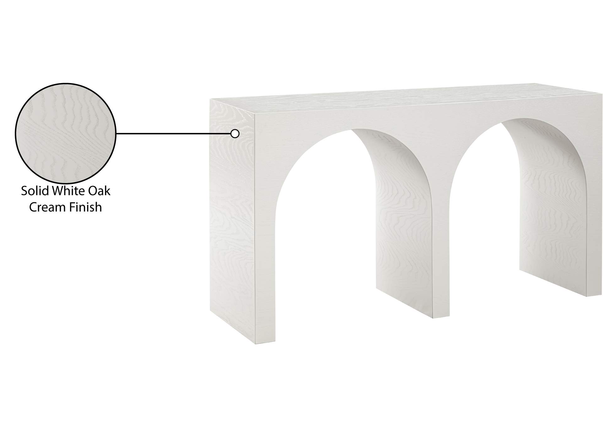 June Cream Oak Console Table