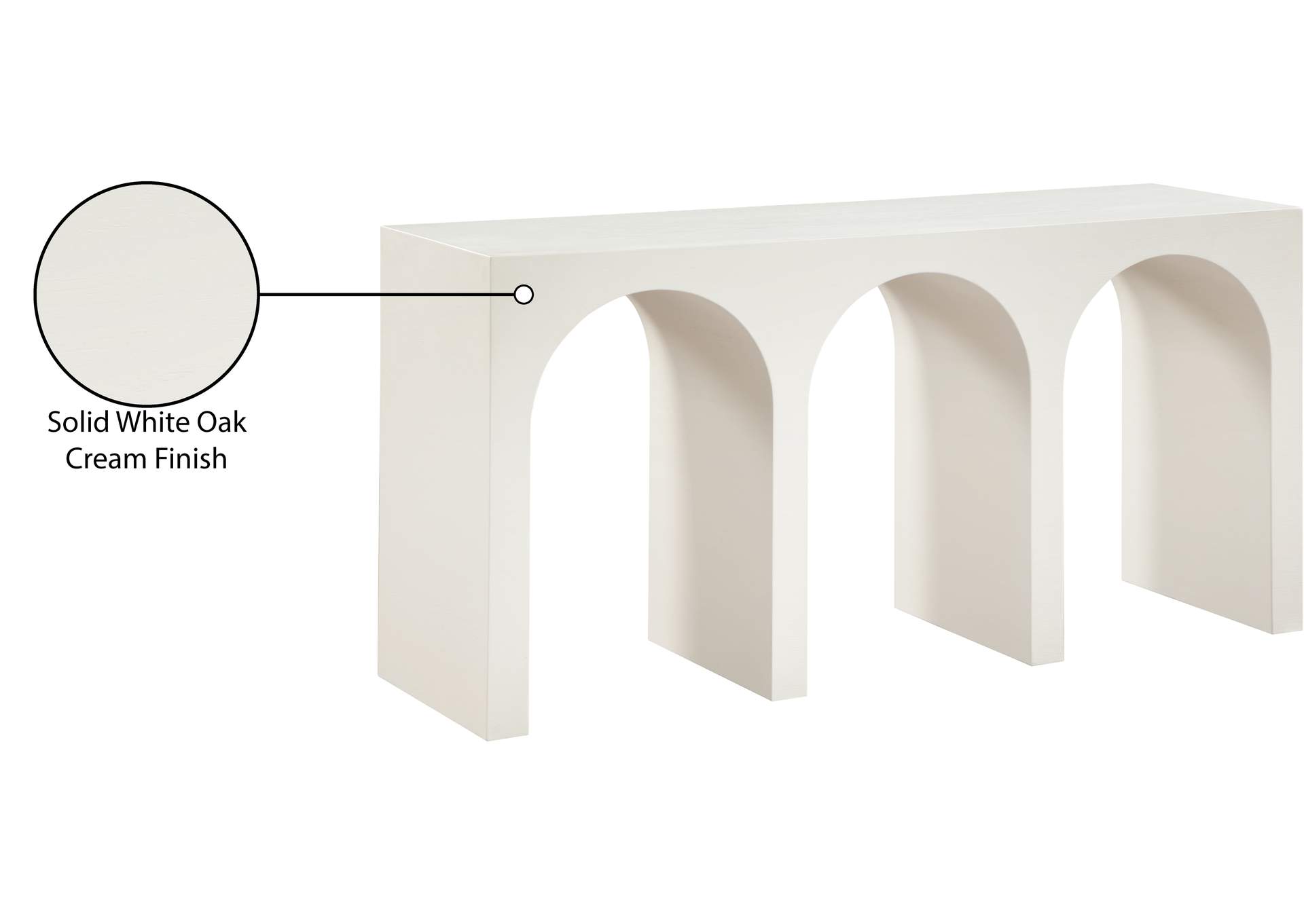 June Cream Oak Console Table