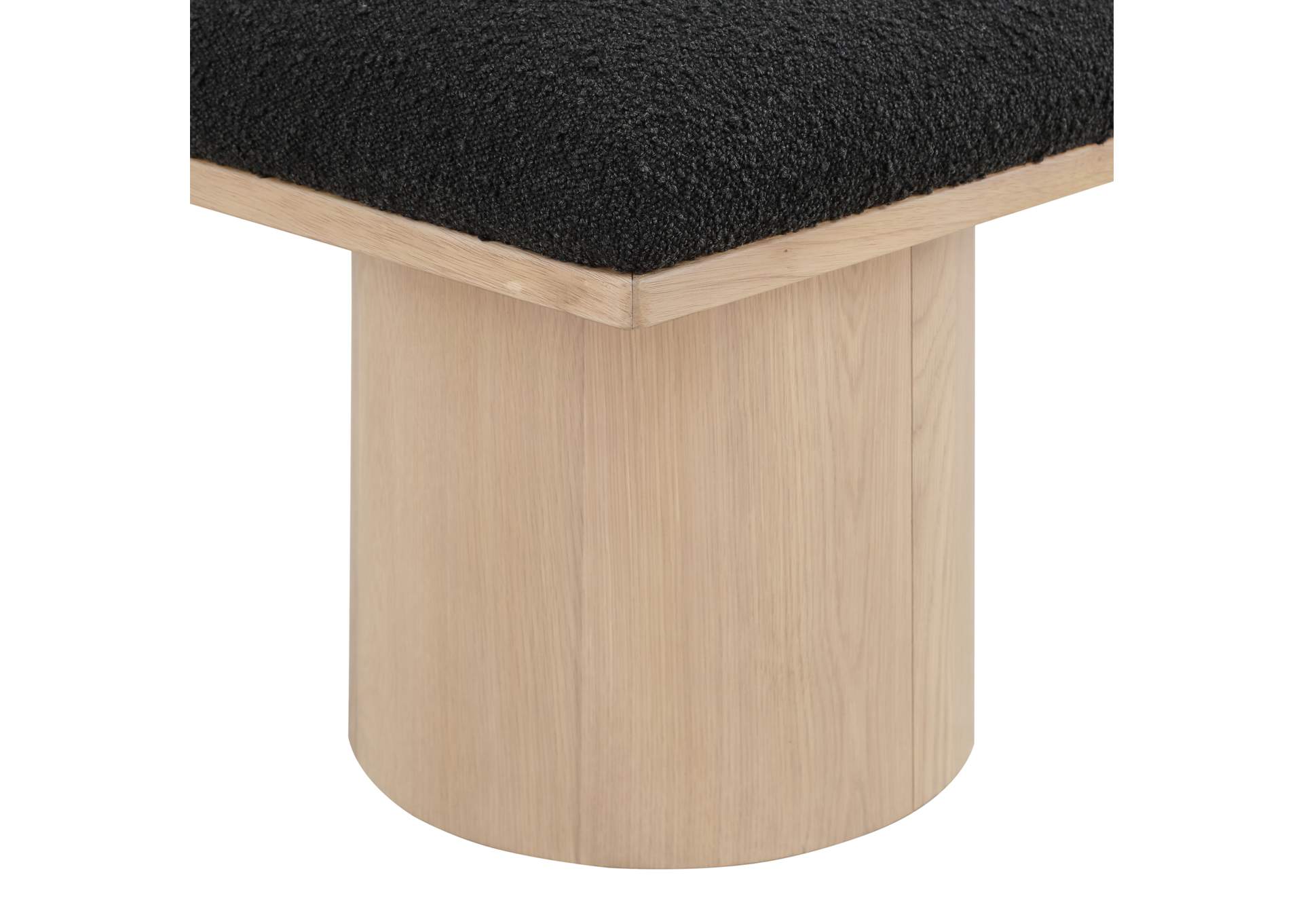 Pavilion Black Boucle Fabric Bench