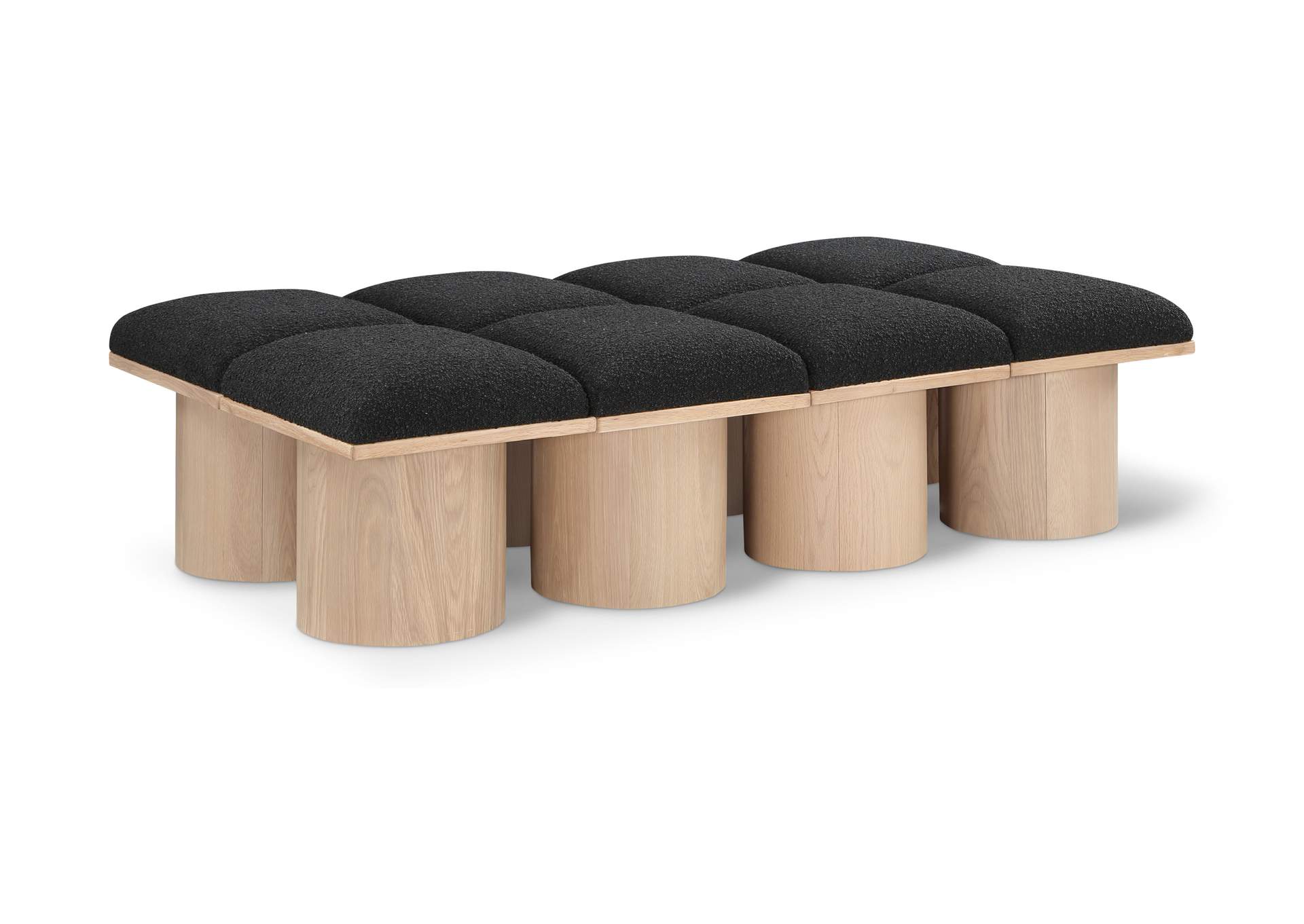 Pavilion Black Boucle Fabric Bench