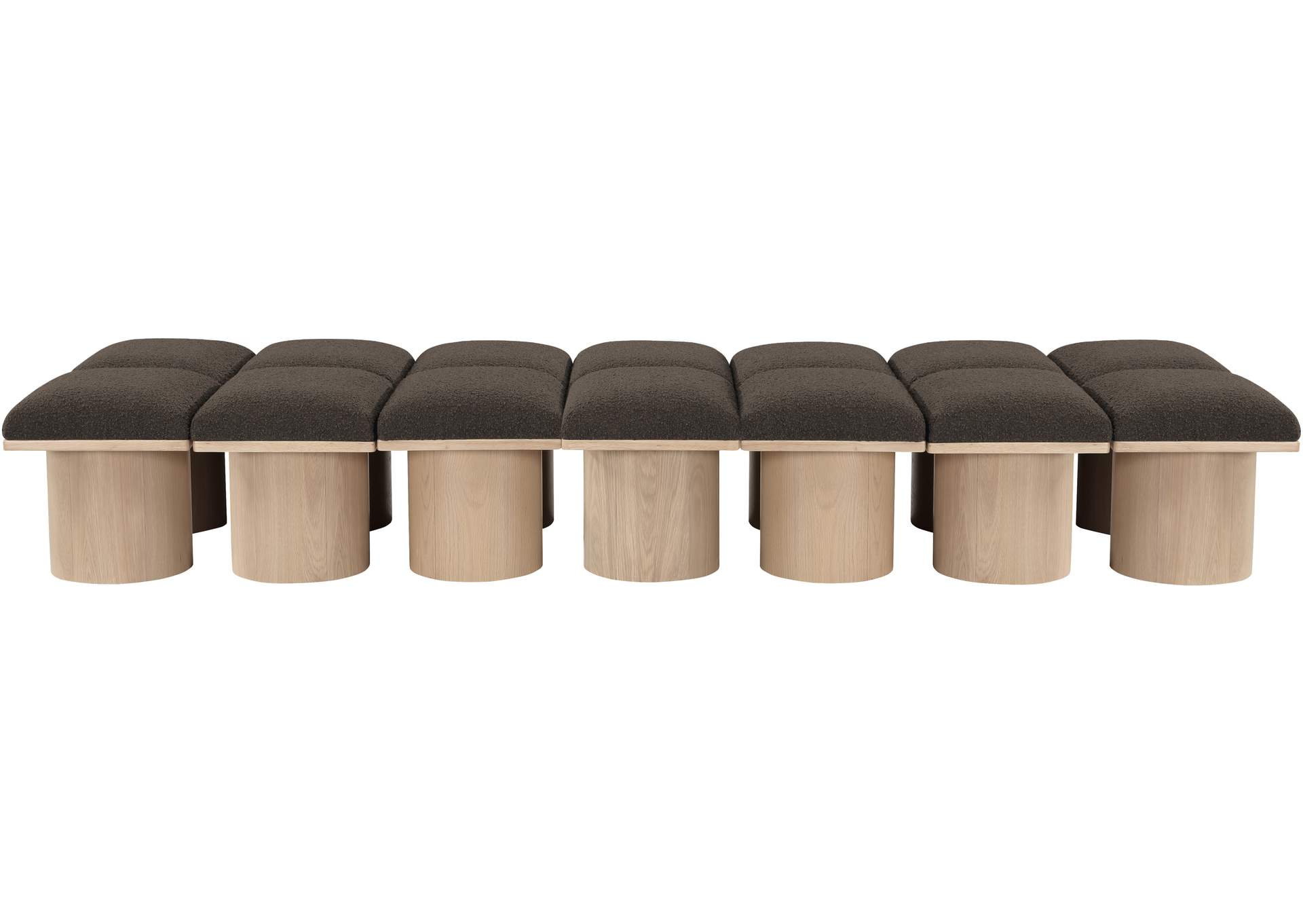 Pavilion Brown Boucle Fabric Bench image 4