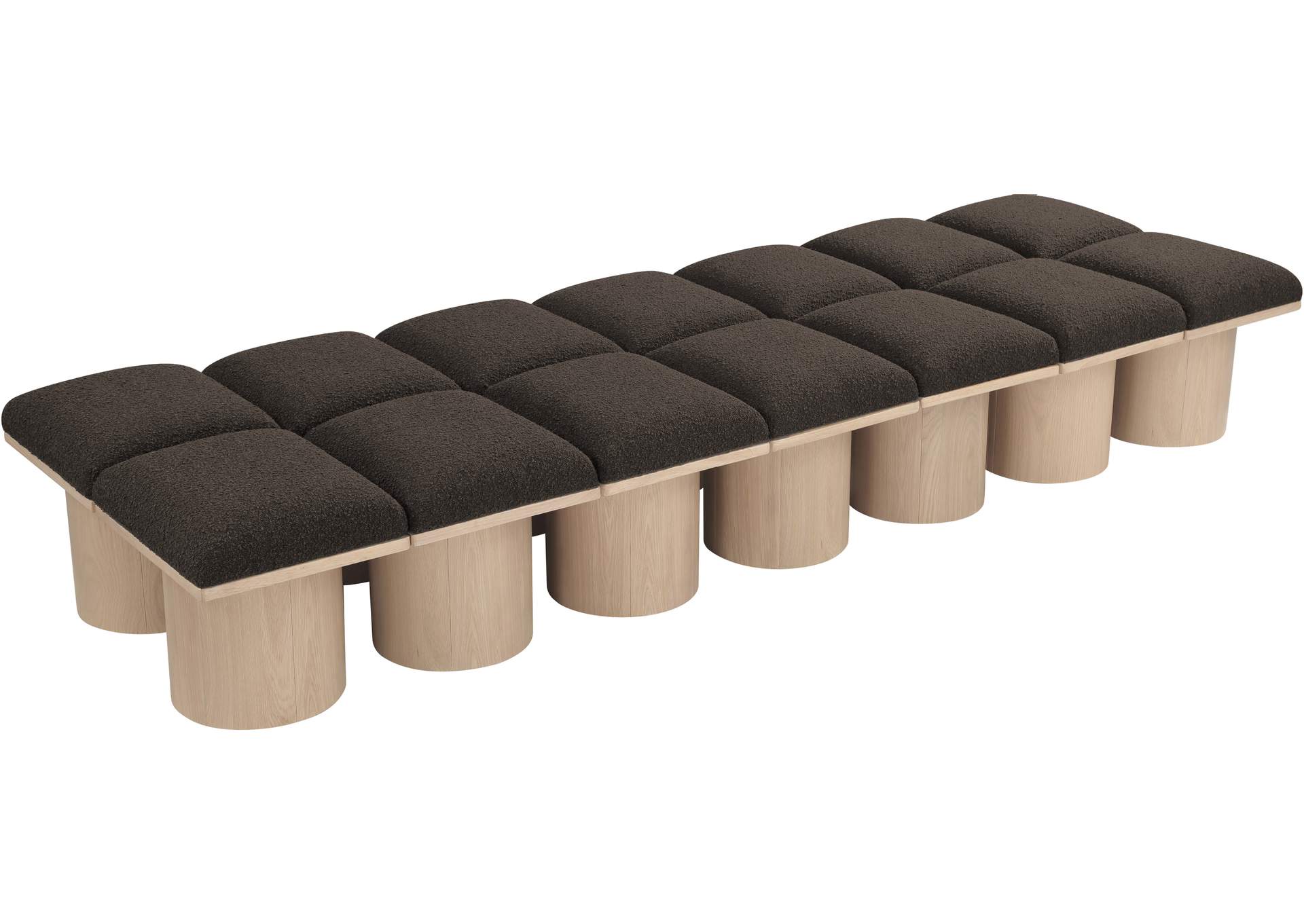 Pavilion Brown Boucle Fabric Bench image 6