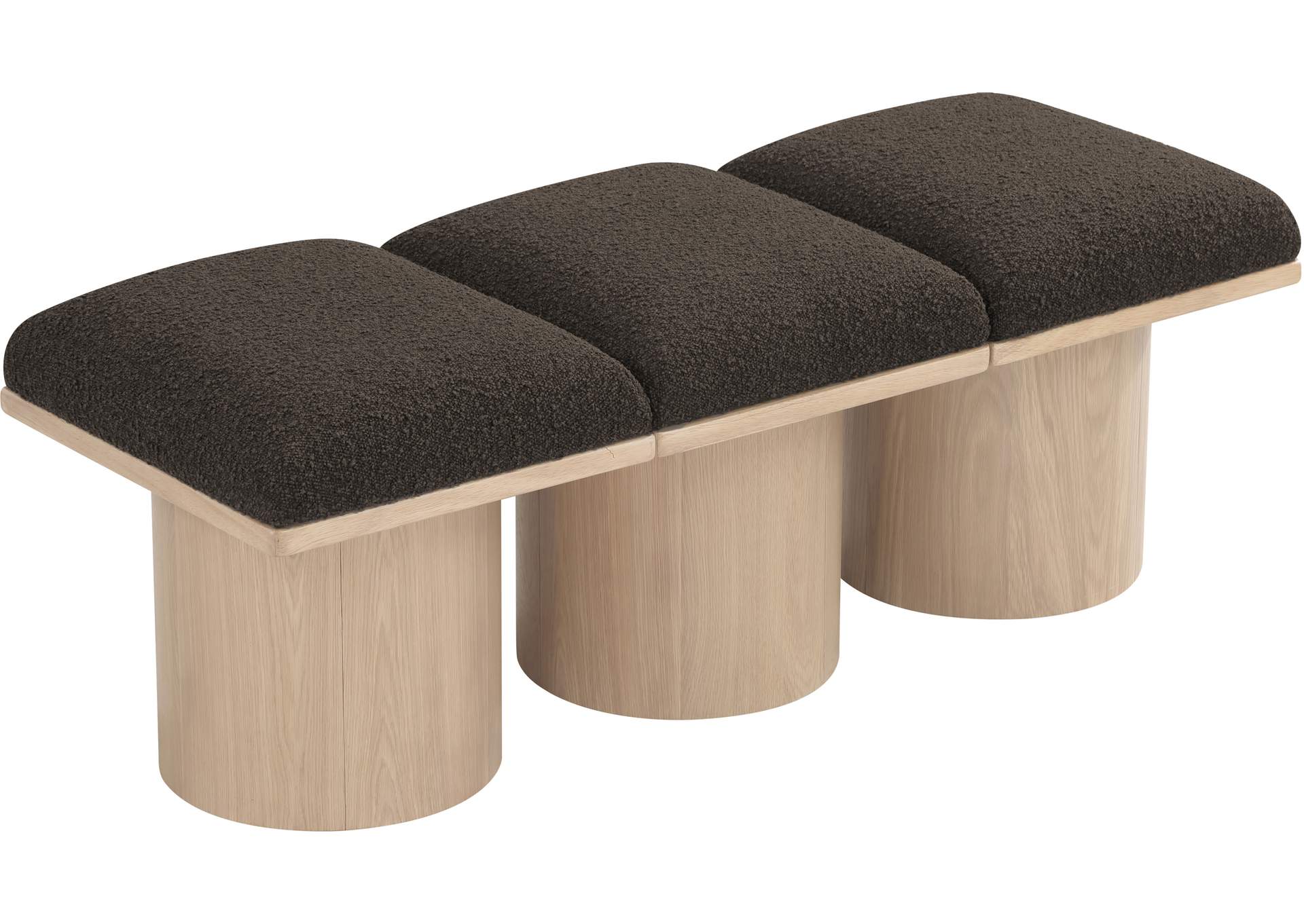 Pavilion Brown Boucle Fabric Bench image 6