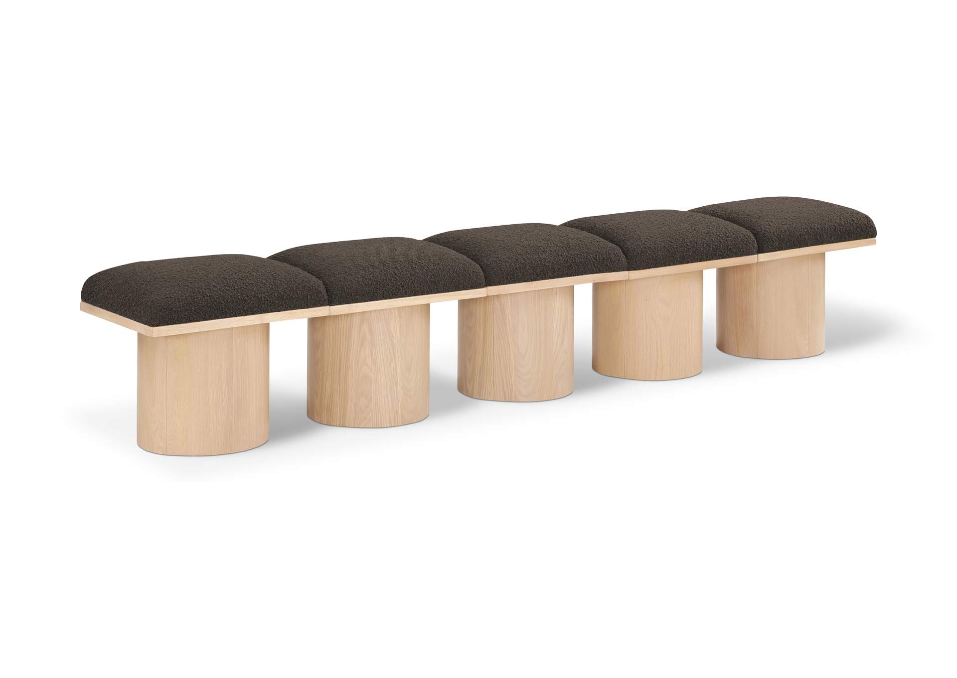 Pavilion Brown Boucle Fabric Bench image 1