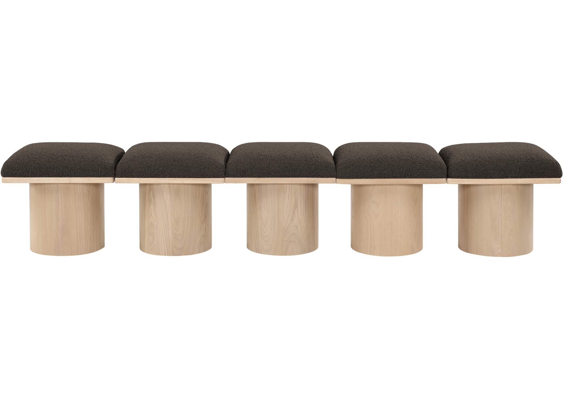 Pavilion Brown Boucle Fabric Bench image 4