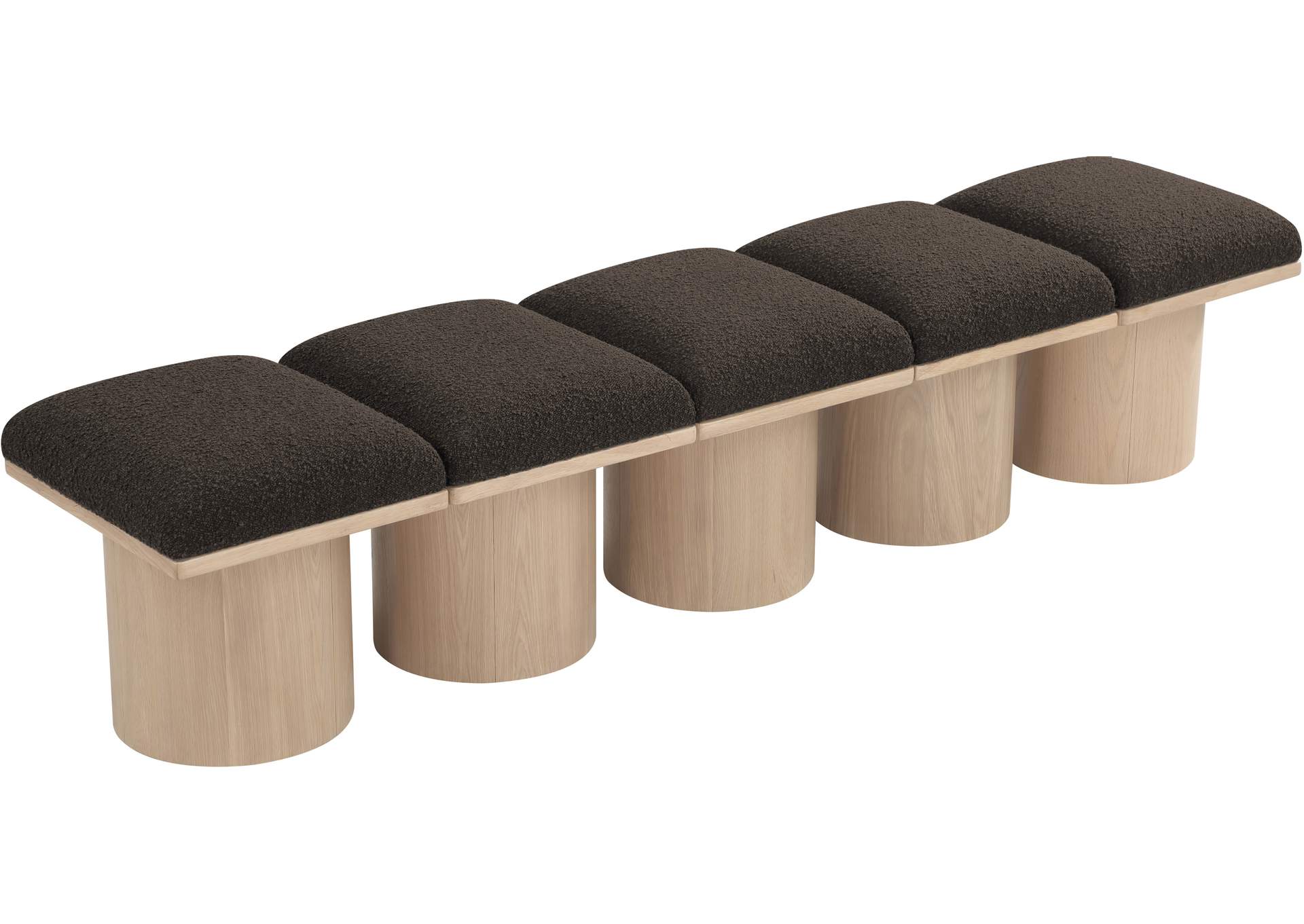Pavilion Brown Boucle Fabric Bench image 6