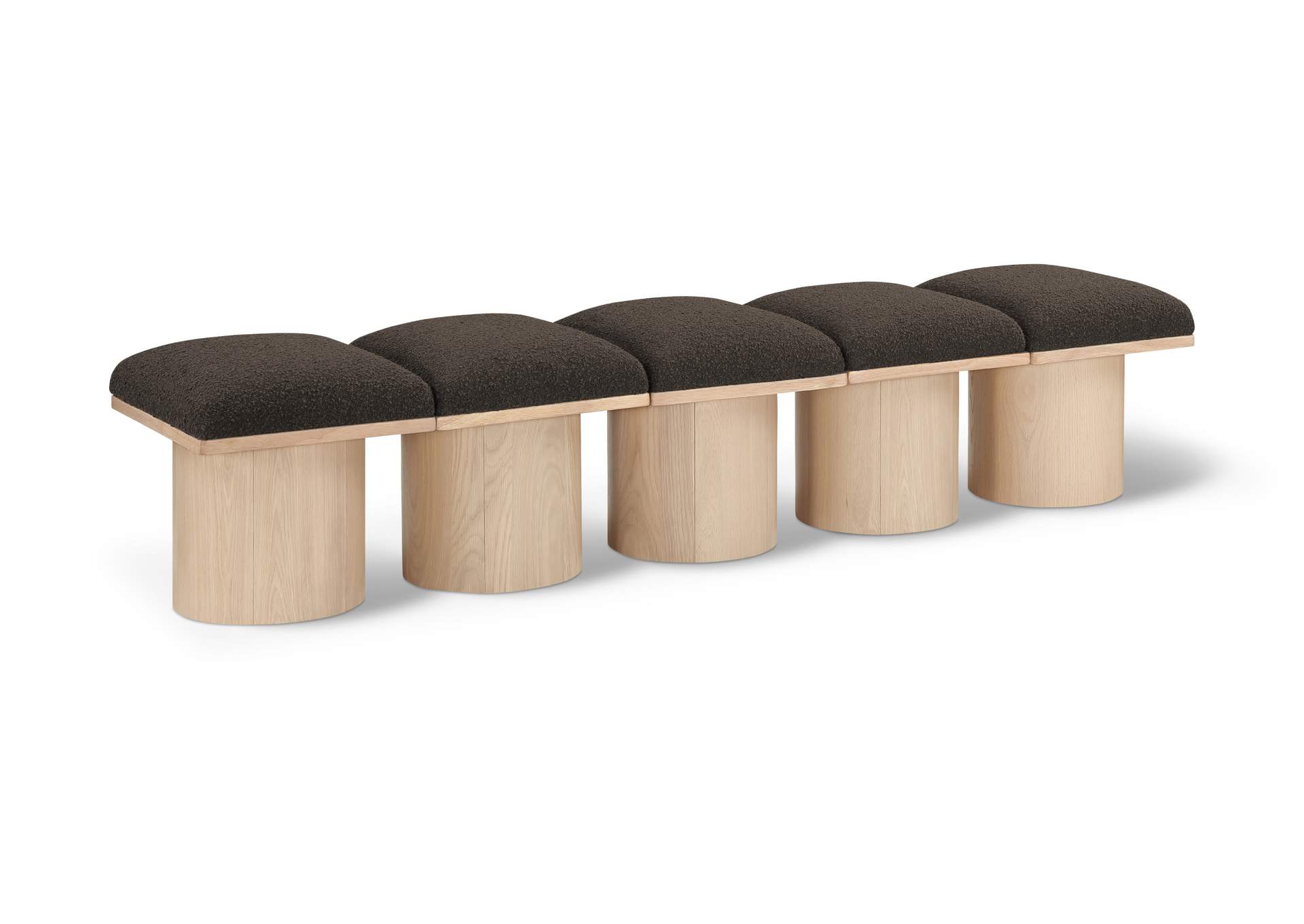 Pavilion Brown Boucle Fabric Bench image 1