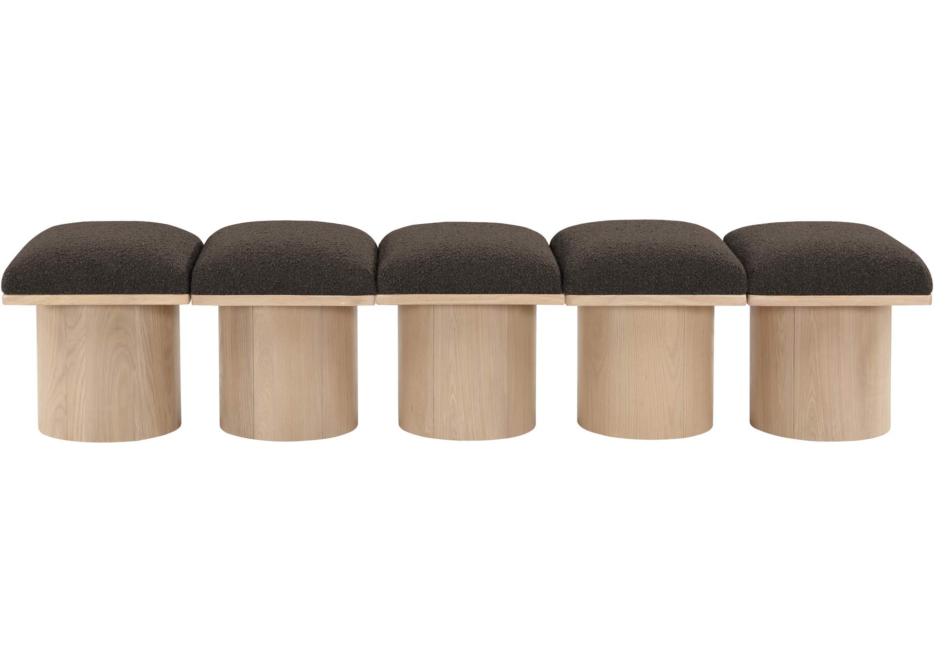 Pavilion Brown Boucle Fabric Bench image 4