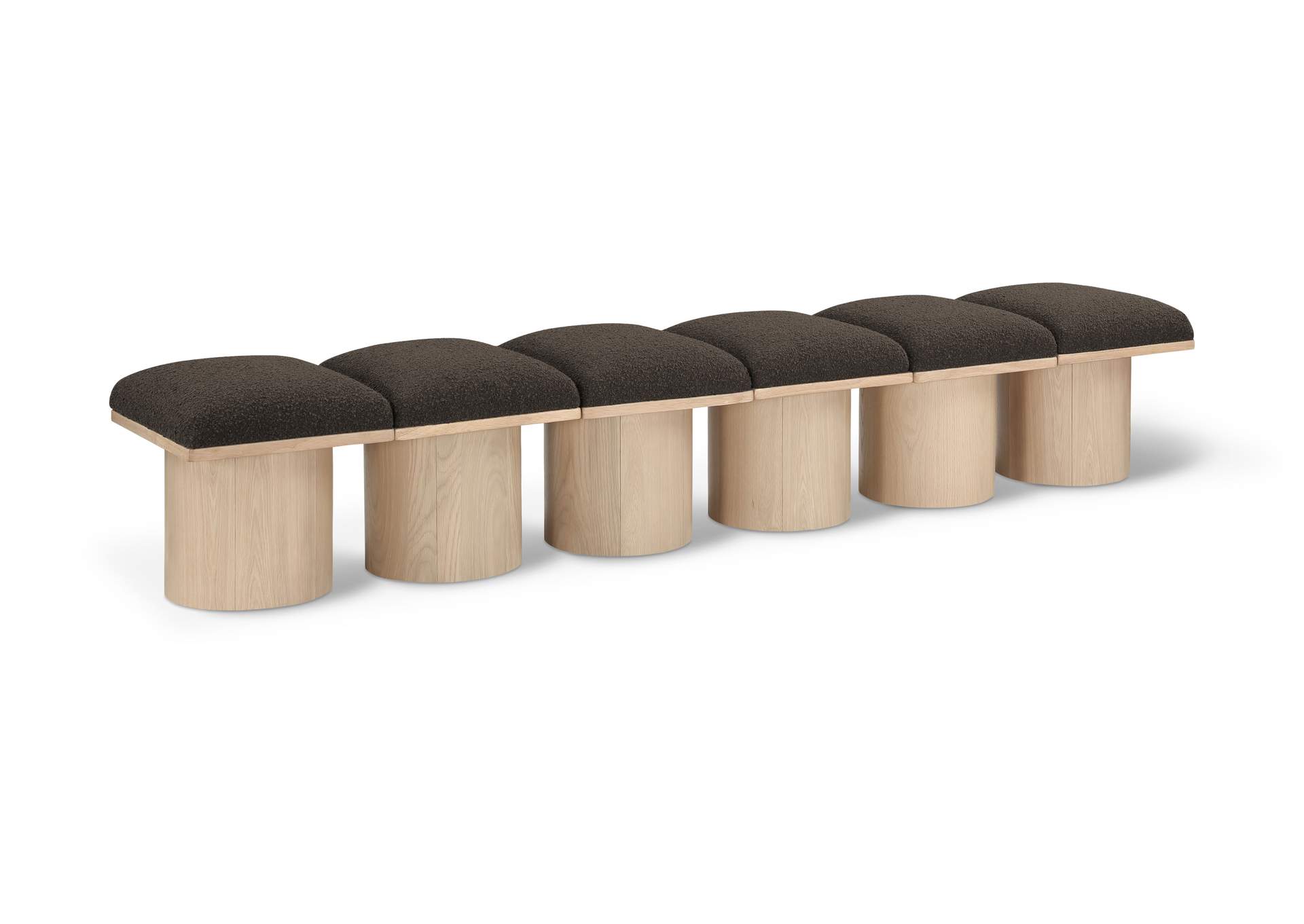 Pavilion Brown Boucle Fabric Bench image 1