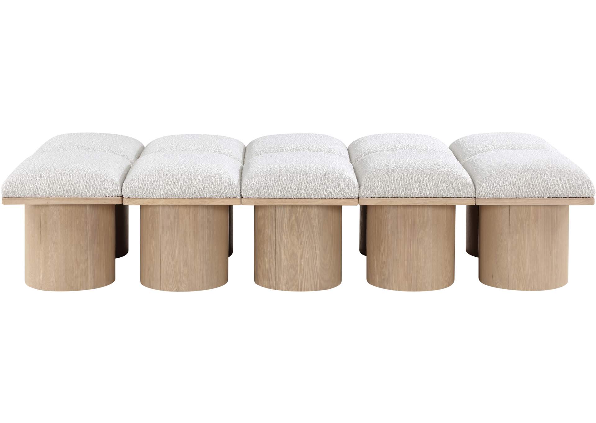 Pavilion Cream Boucle Fabric Bench image 4