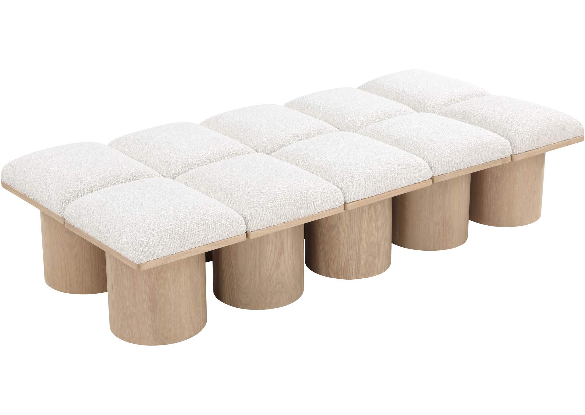 Pavilion Cream Boucle Fabric Bench image 6