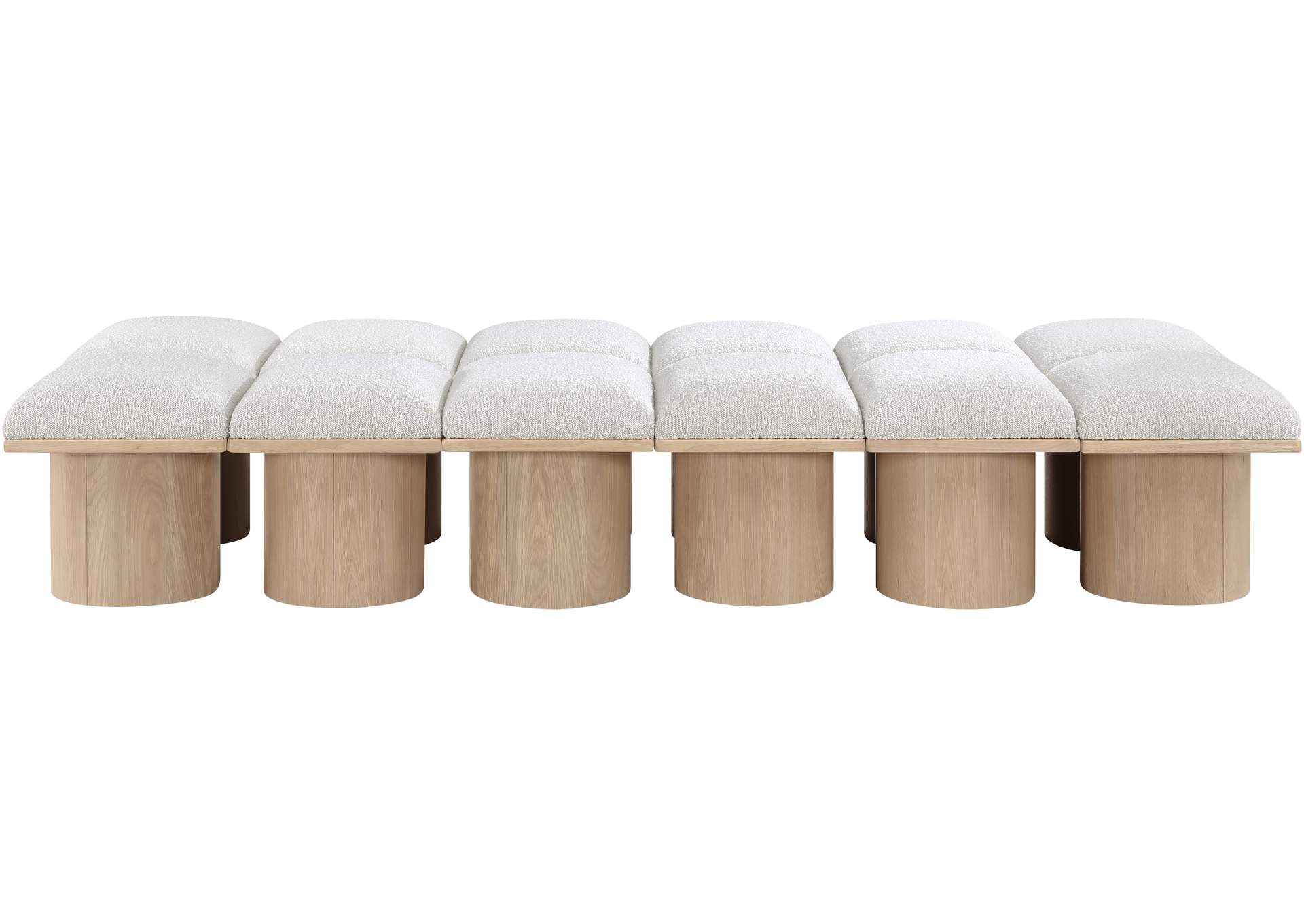 Pavilion Cream Boucle Fabric Bench