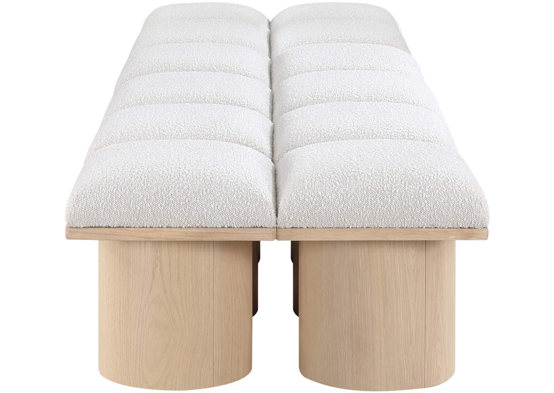 Pavilion Cream Boucle Fabric Bench