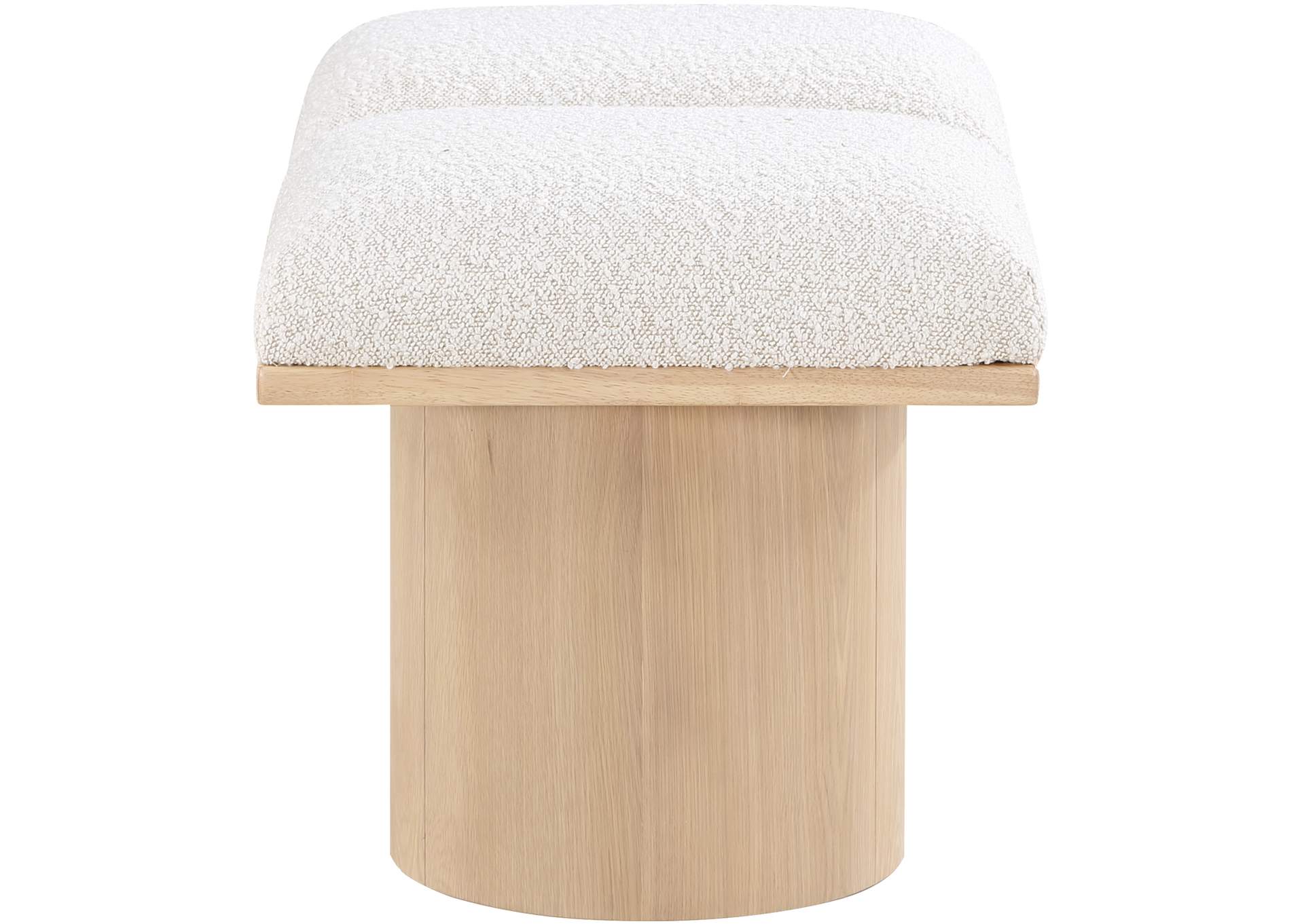 Pavilion Cream Boucle Fabric Bench