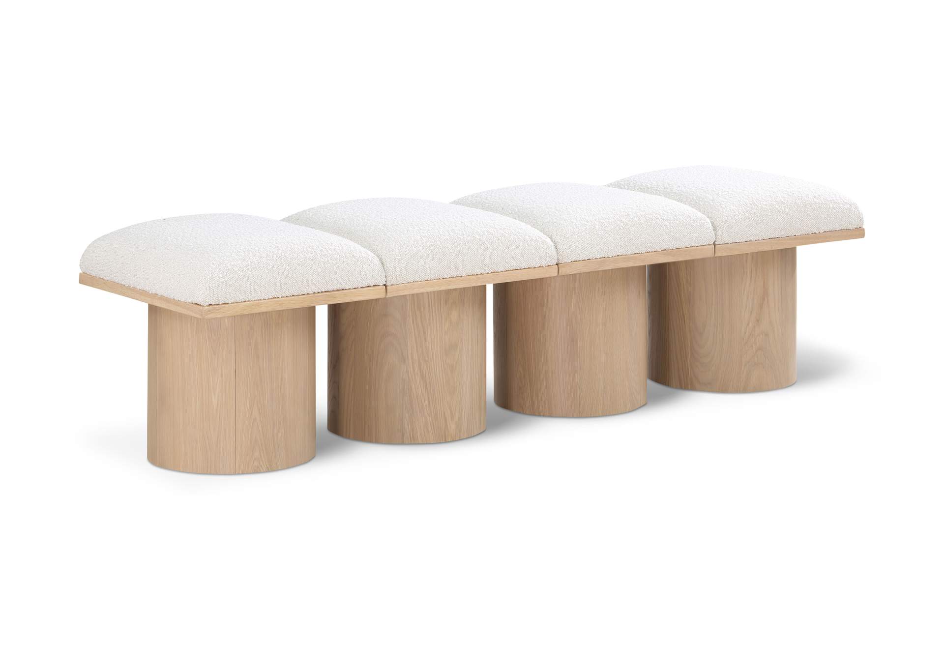 Pavilion Cream Boucle Fabric Bench