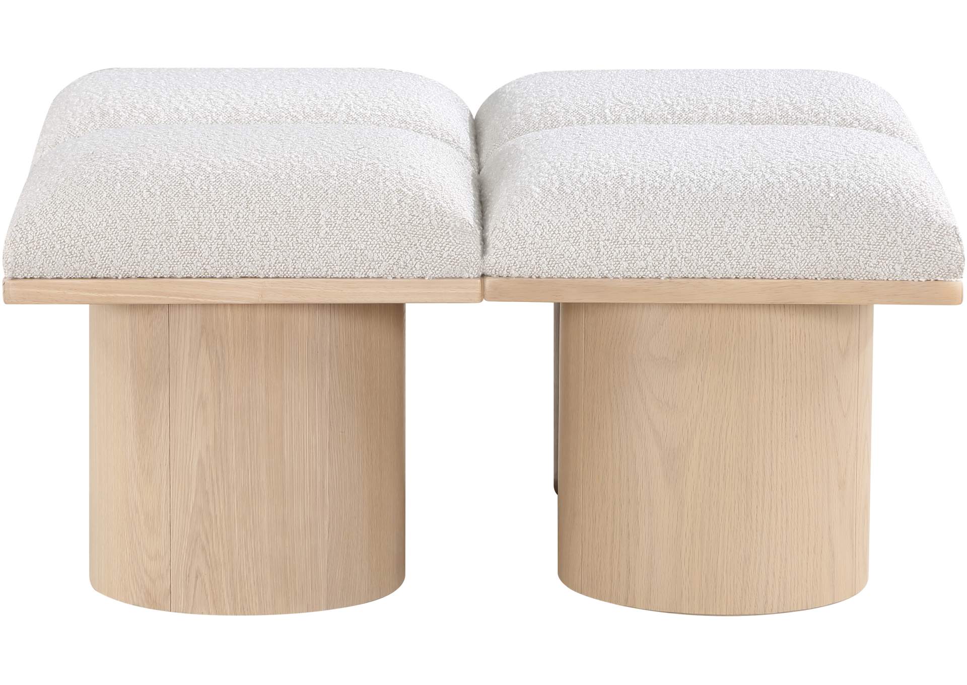 Pavilion Cream Boucle Fabric Bench