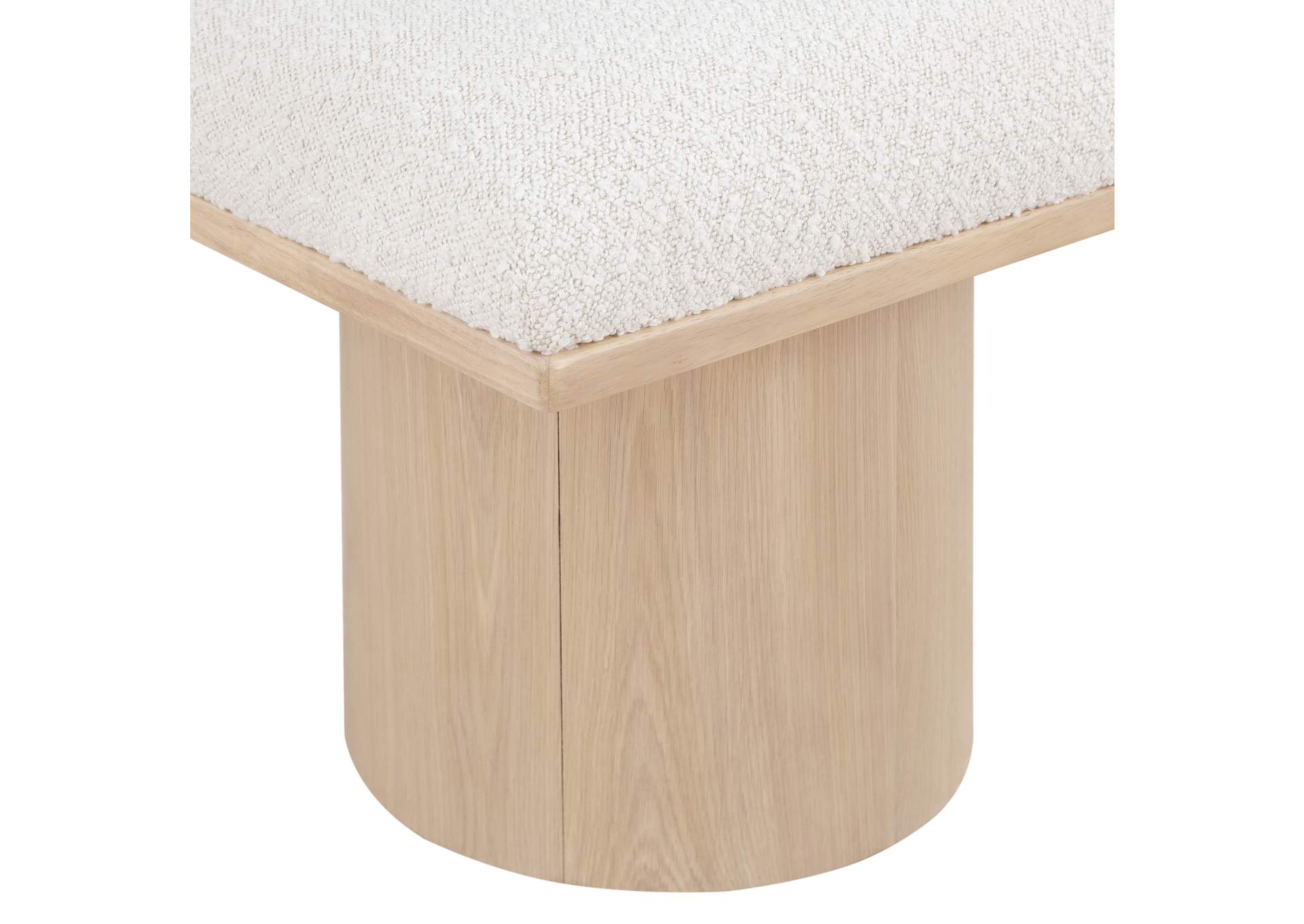 Pavilion Cream Boucle Fabric Bench