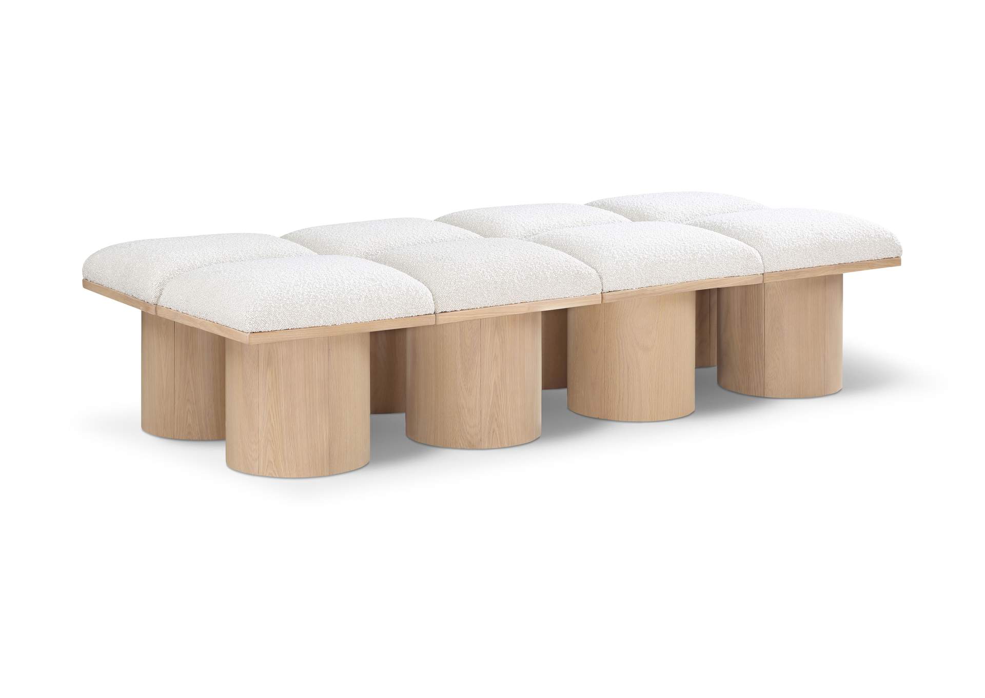 Pavilion Cream Boucle Fabric Bench