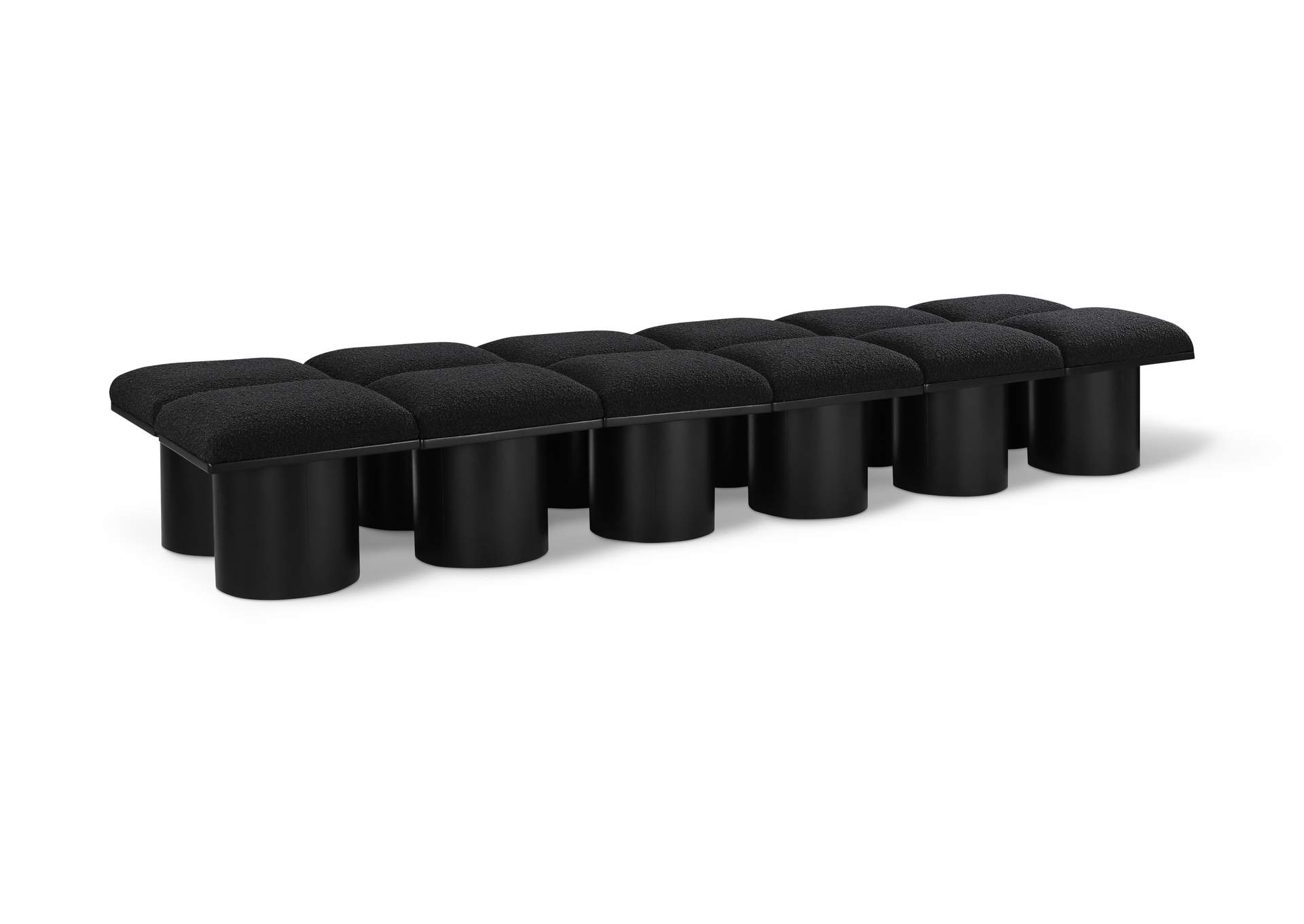 Pavilion Black Boucle Fabric Bench image 1