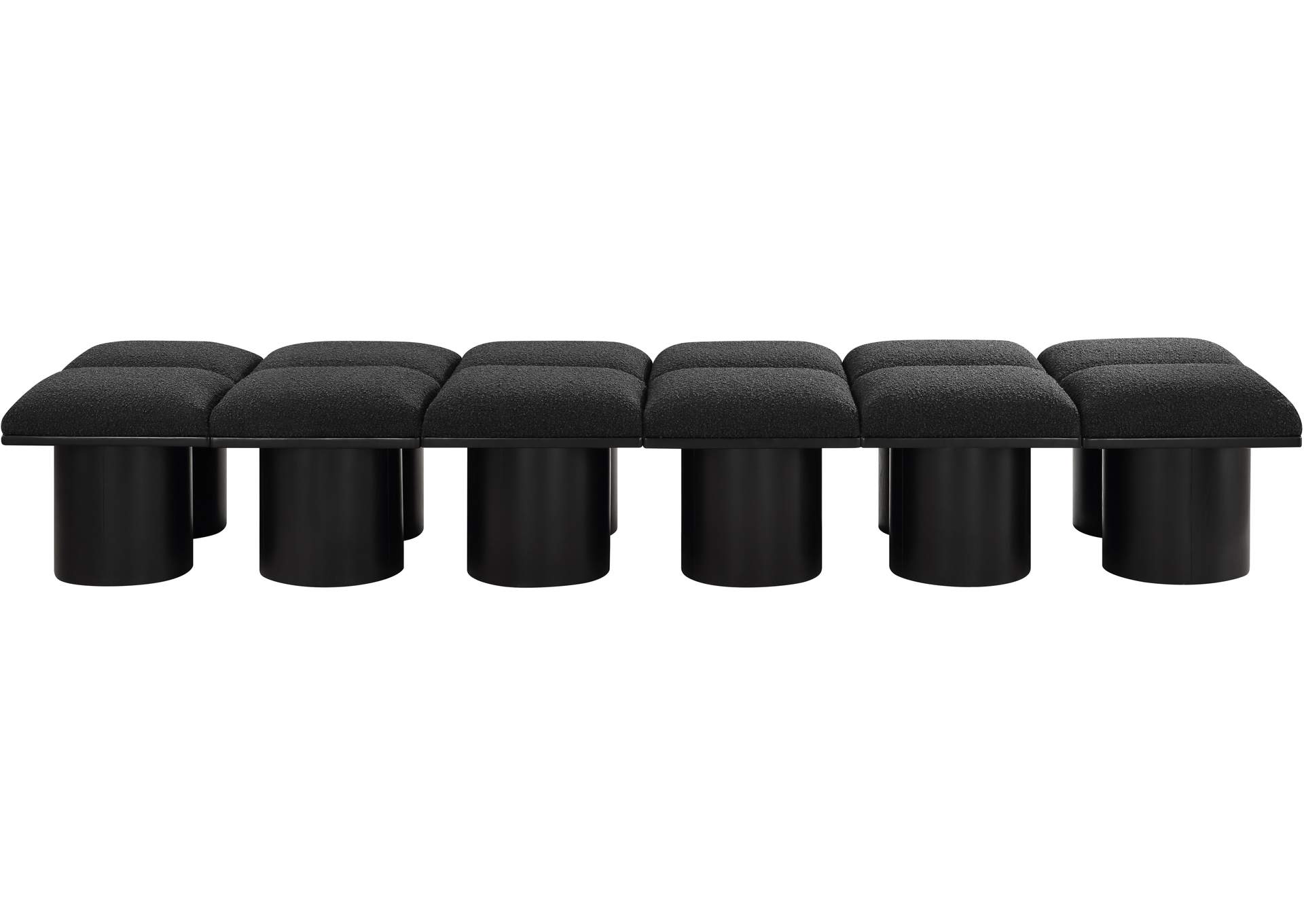 Pavilion Black Boucle Fabric Bench image 4