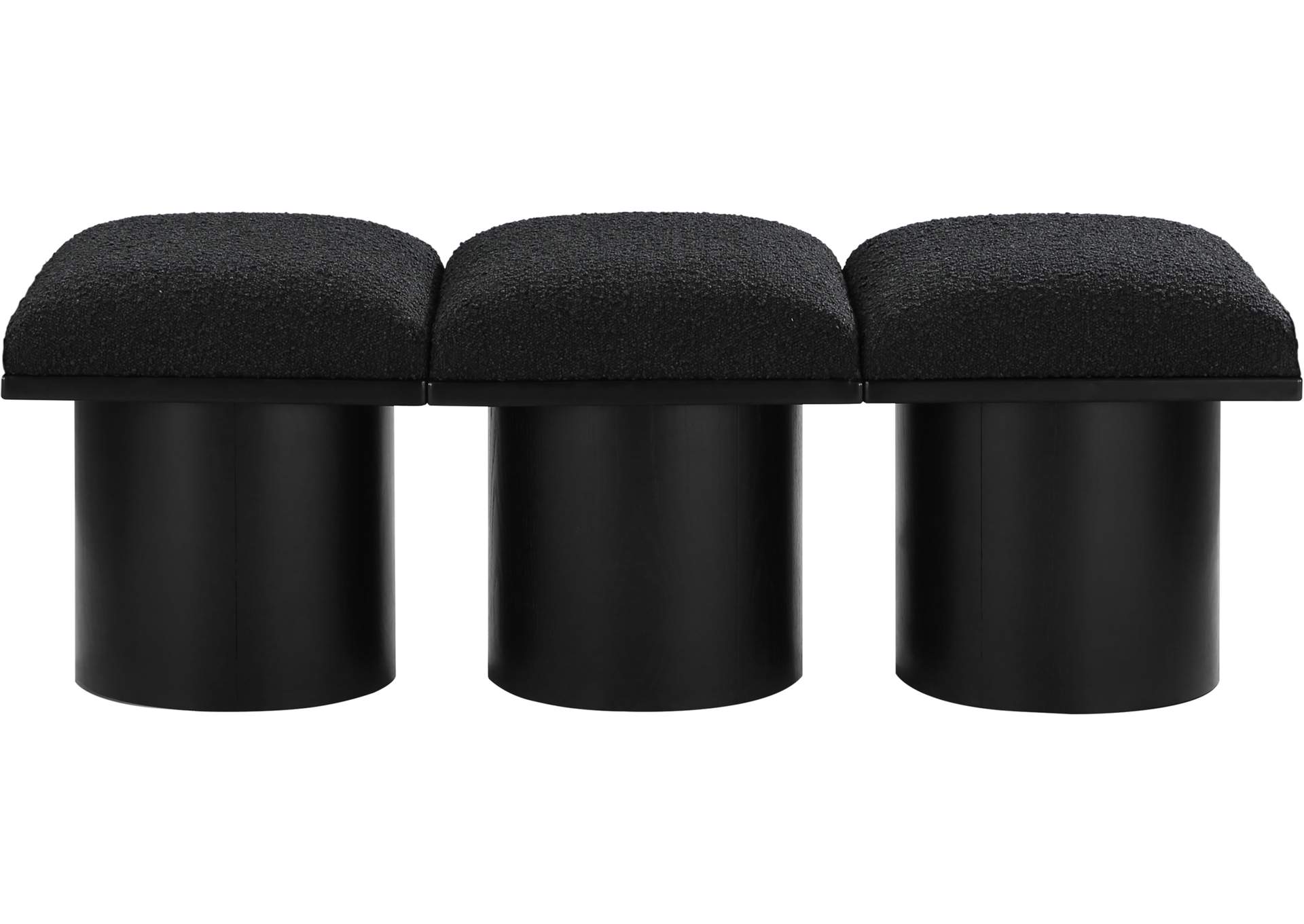 Pavilion Black Boucle Fabric Bench