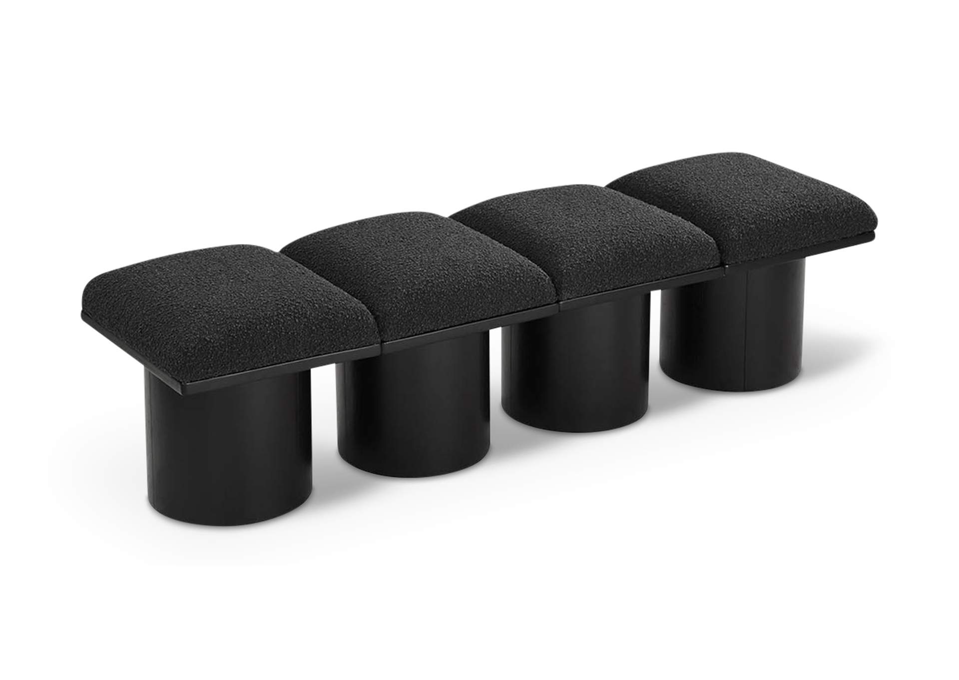 Pavilion Black Boucle Fabric Bench