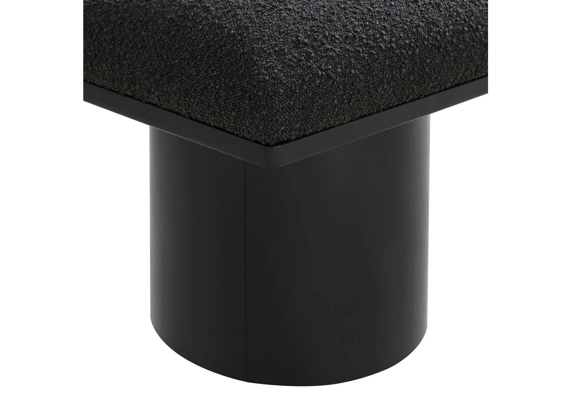 Pavilion Black Boucle Fabric Bench