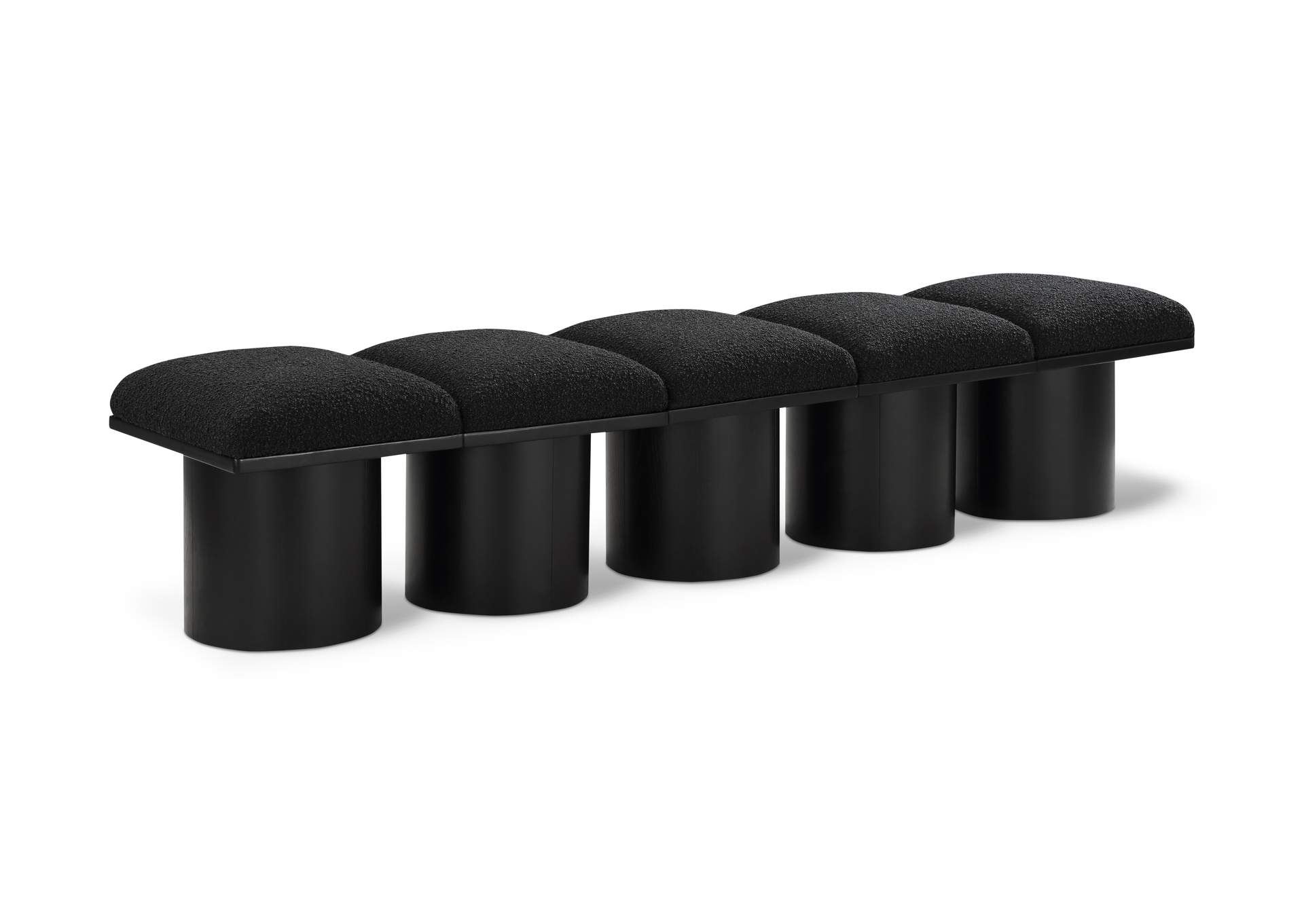 Pavilion Black Boucle Fabric Bench image 1