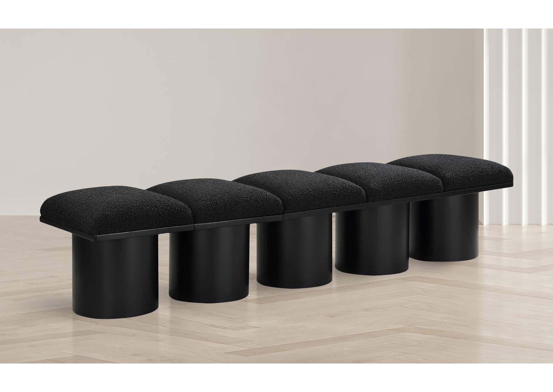 Pavilion Black Boucle Fabric Bench image 3