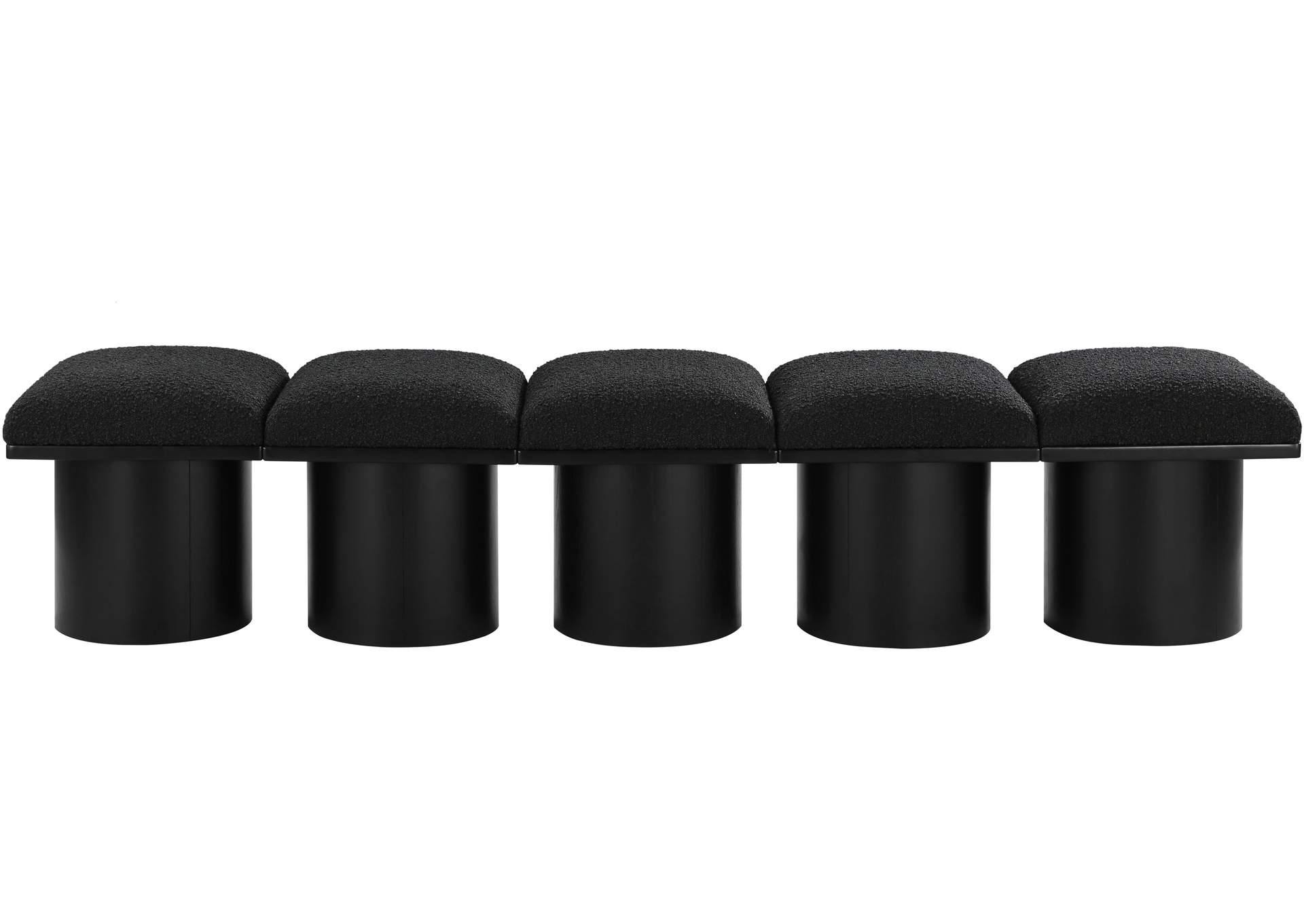 Pavilion Black Boucle Fabric Bench image 4