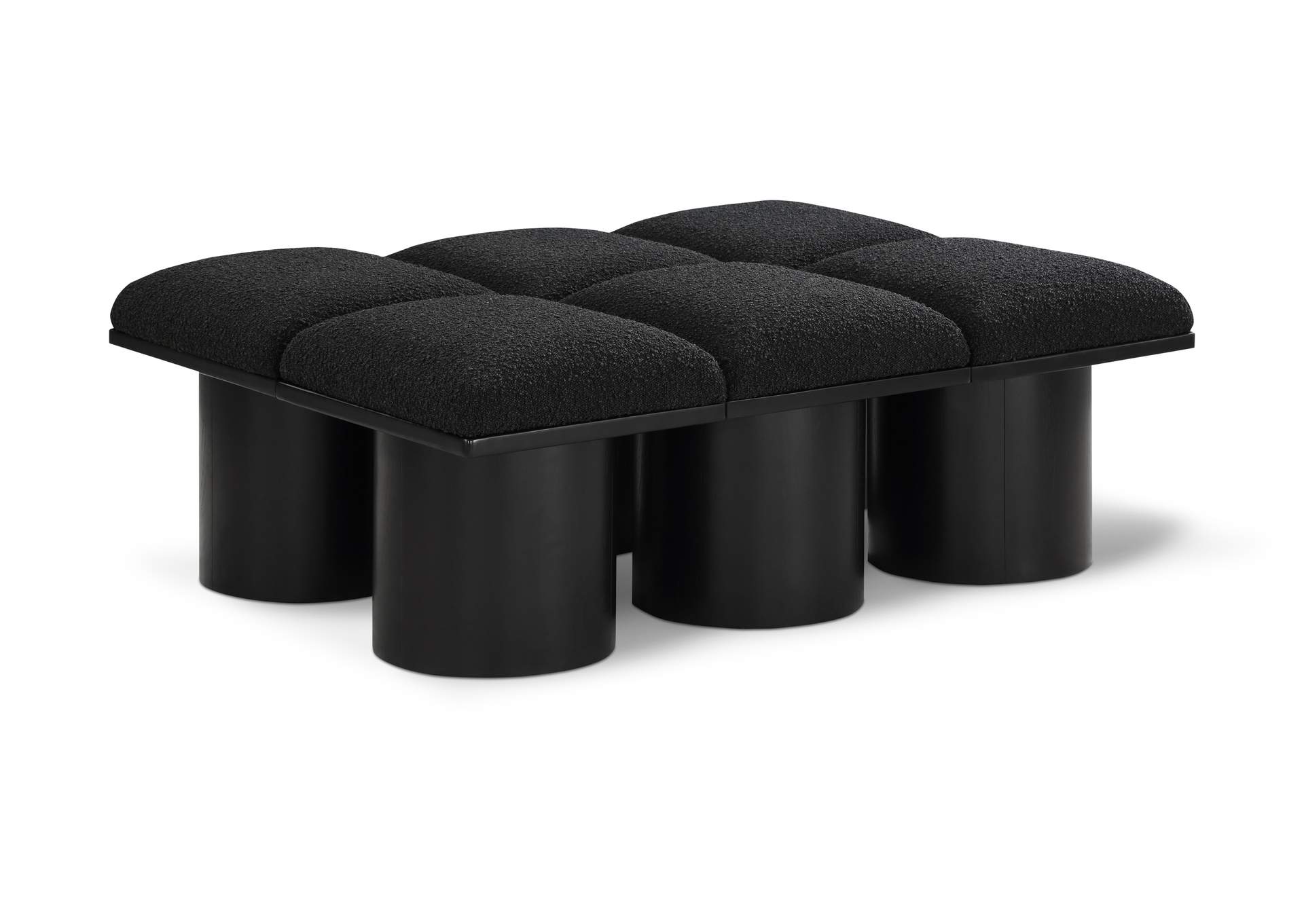 Pavilion Black Boucle Fabric Bench image 1