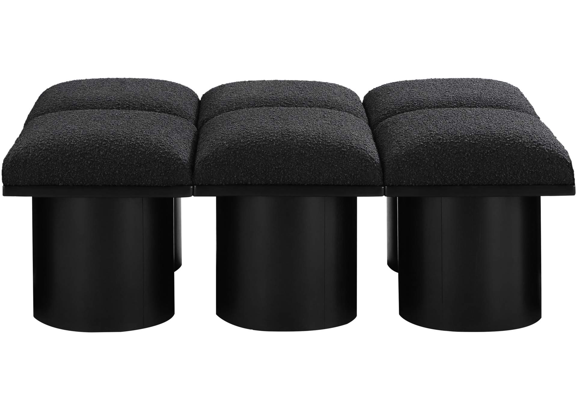 Pavilion Black Boucle Fabric Bench image 4