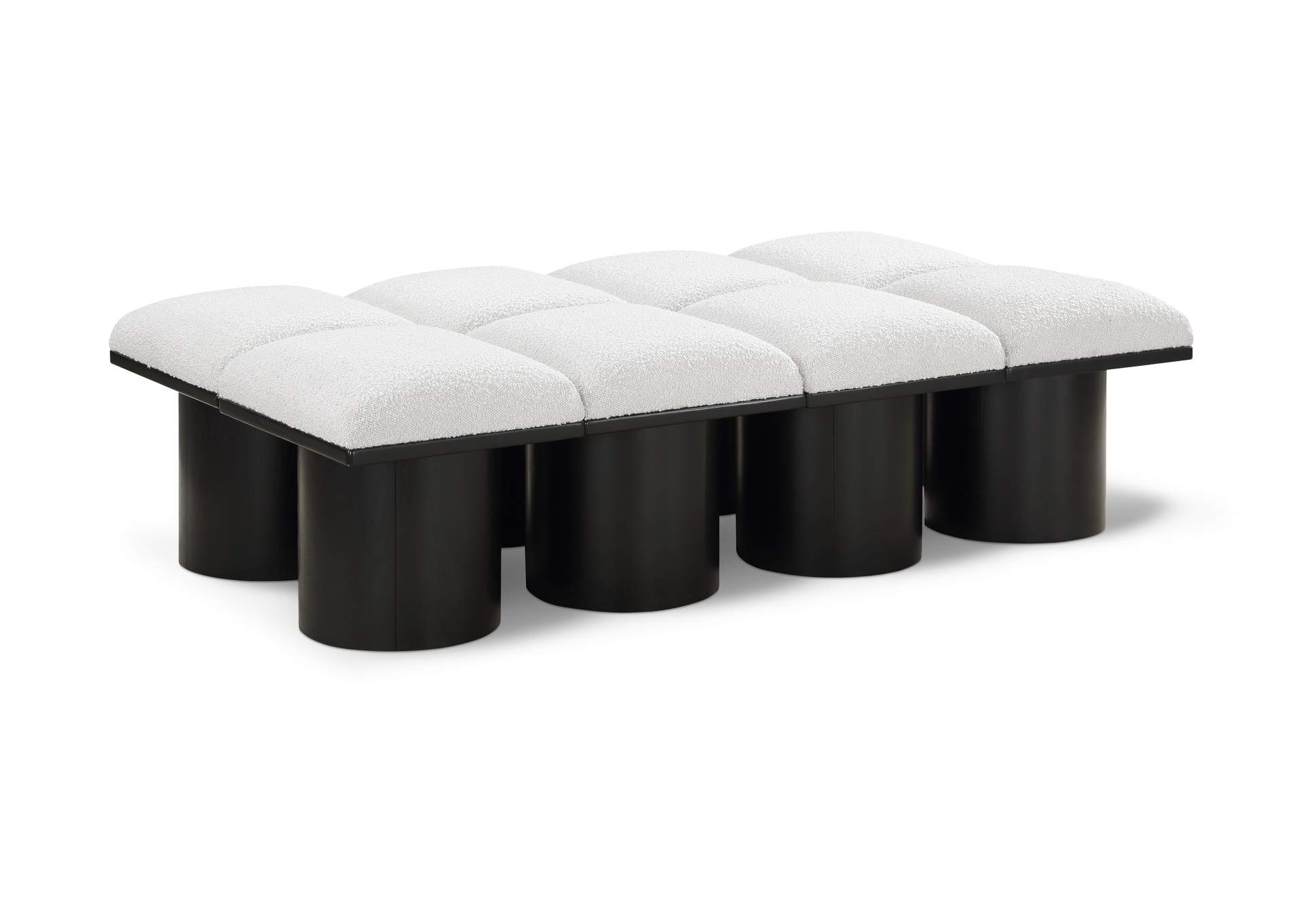 Pavilion Cream Boucle Fabric Bench image 1
