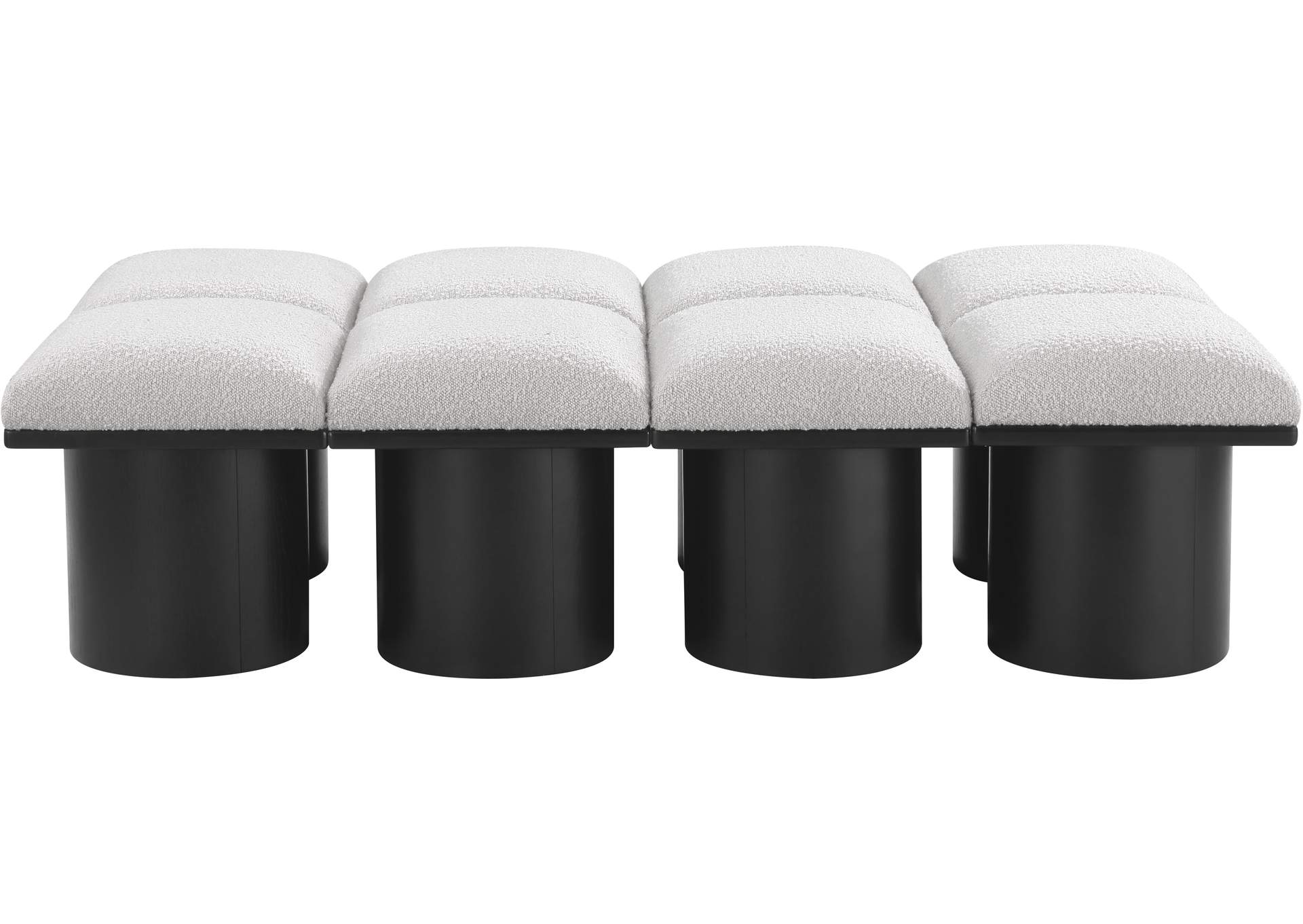 Pavilion Cream Boucle Fabric Bench image 4