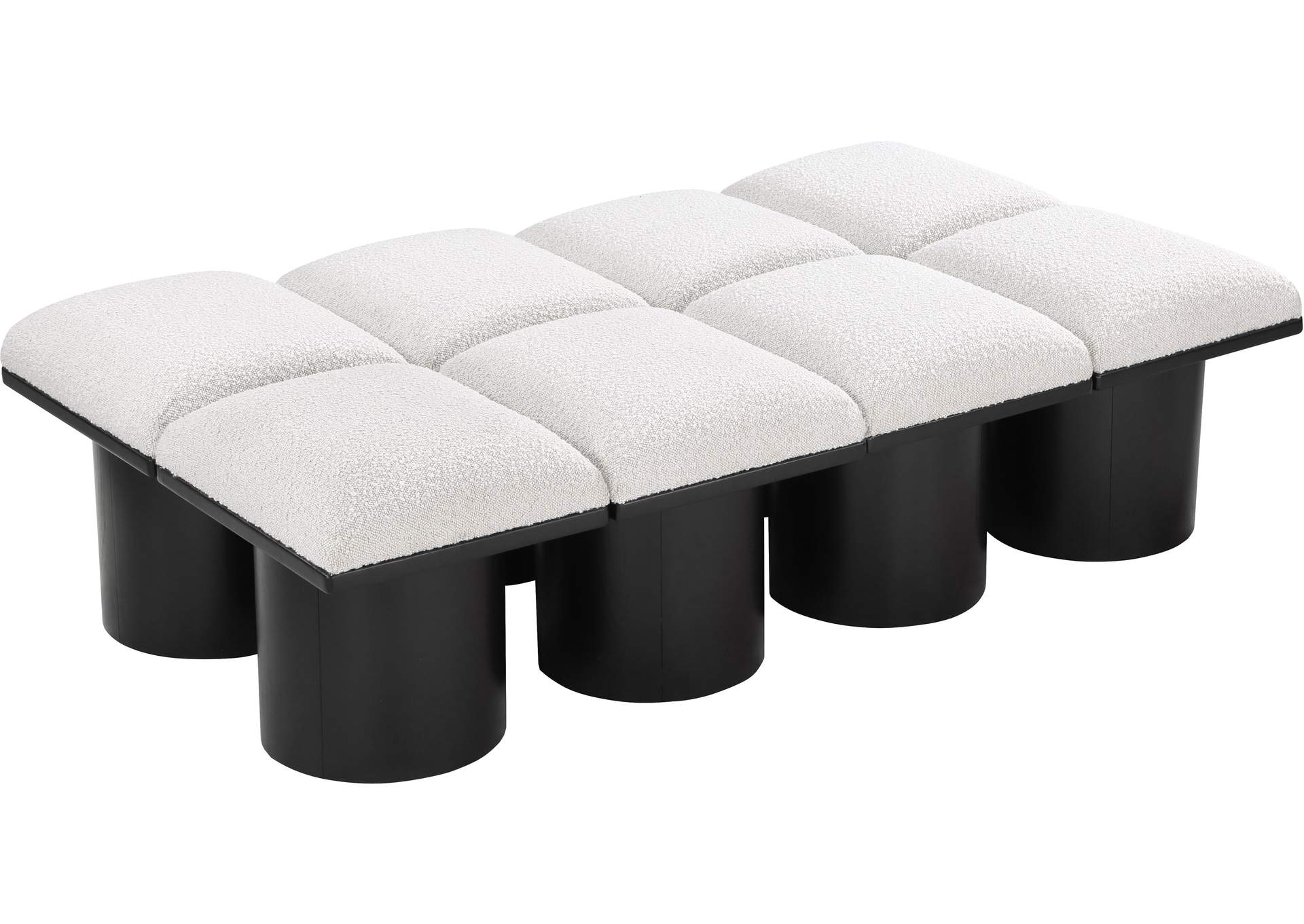 Pavilion Cream Boucle Fabric Bench image 6