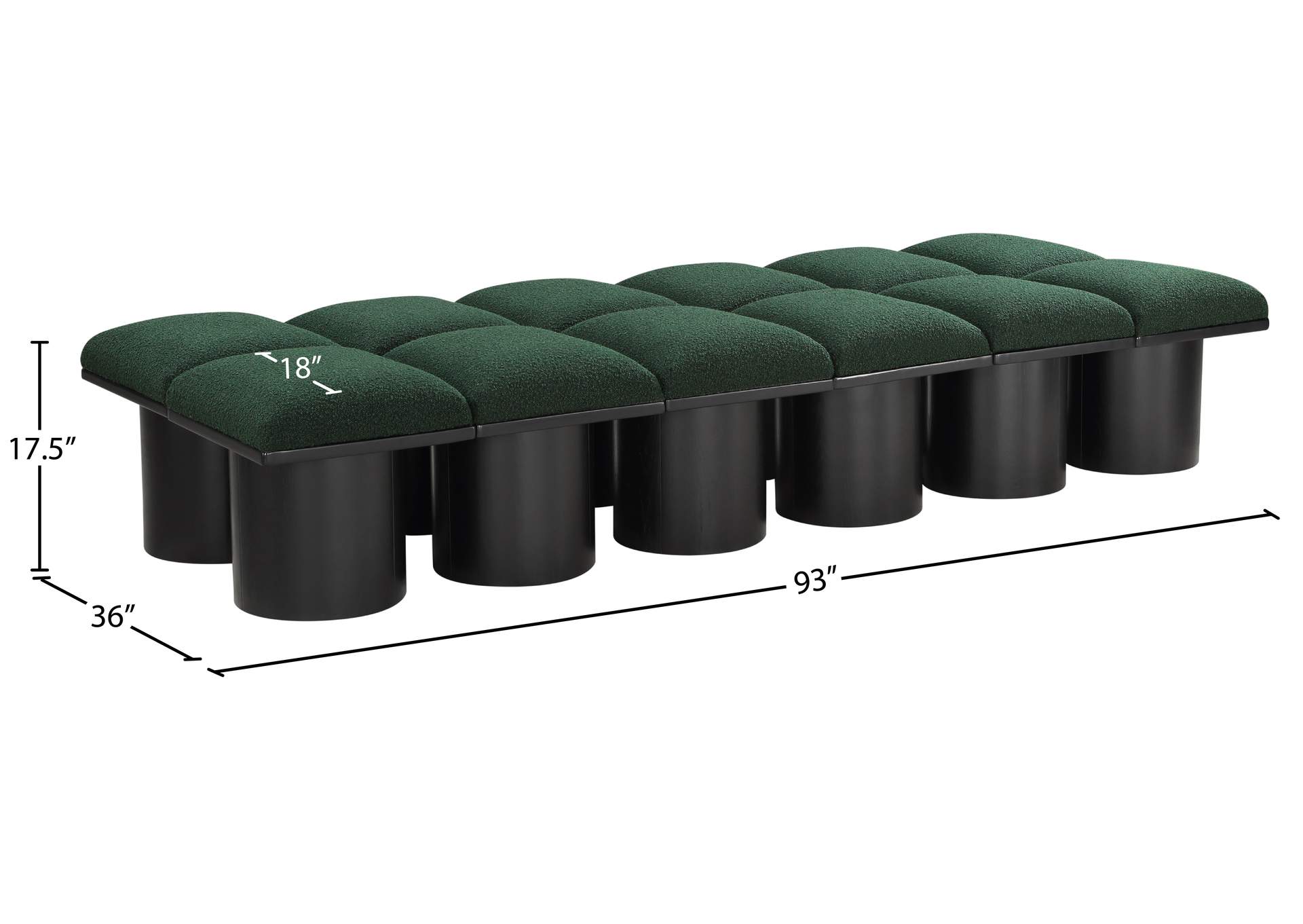 Pavilion Green Boucle Fabric Bench image 8