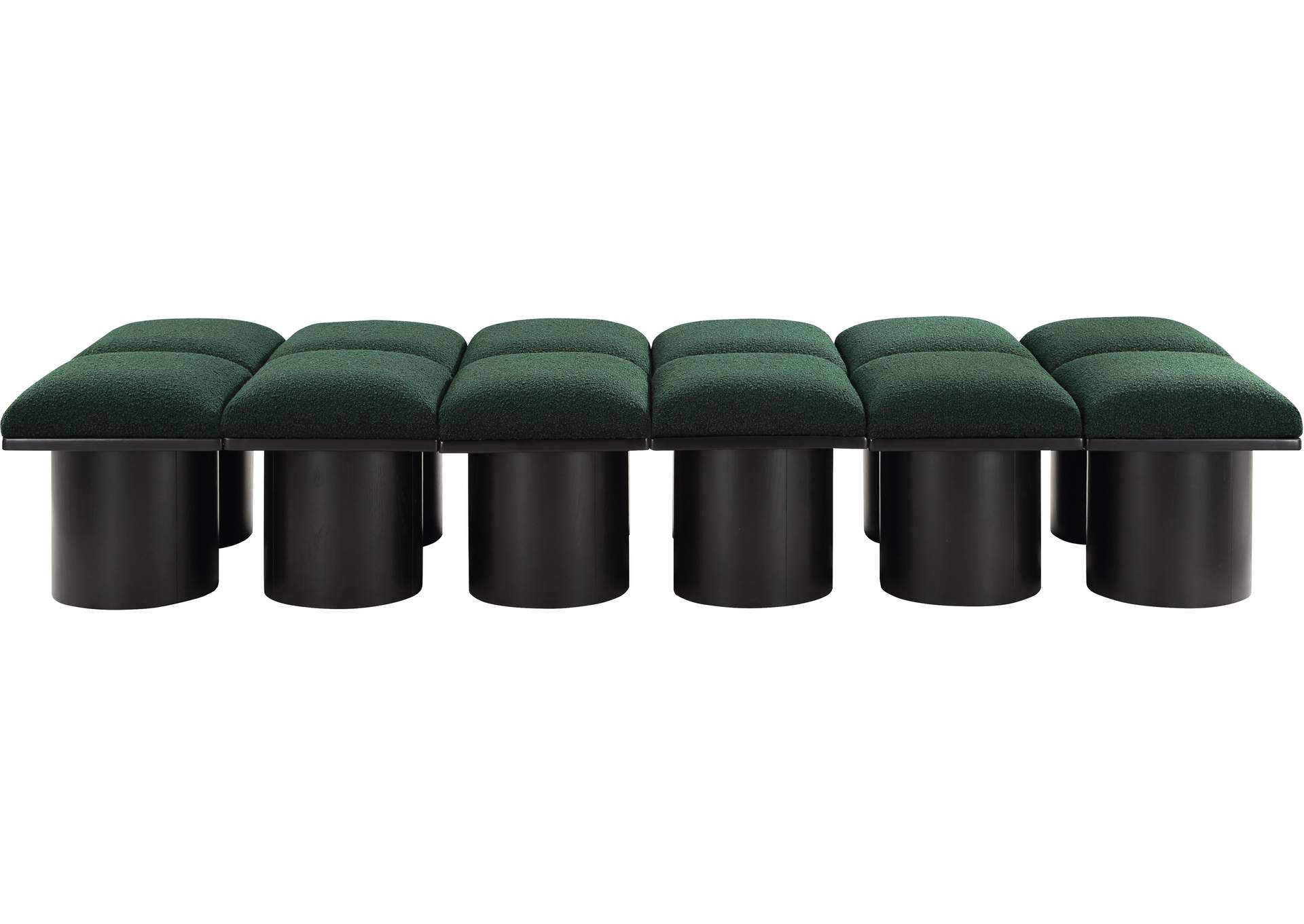 Pavilion Green Boucle Fabric Bench image 4