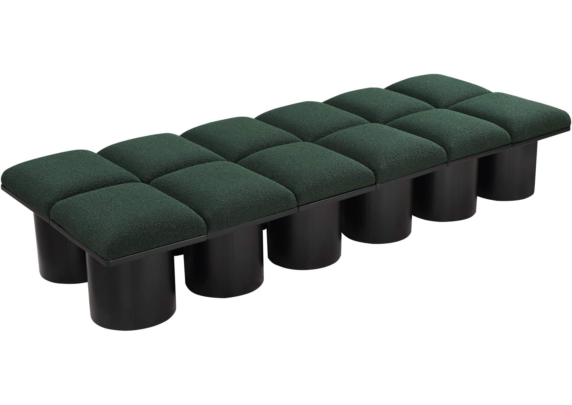 Pavilion Green Boucle Fabric Bench image 6