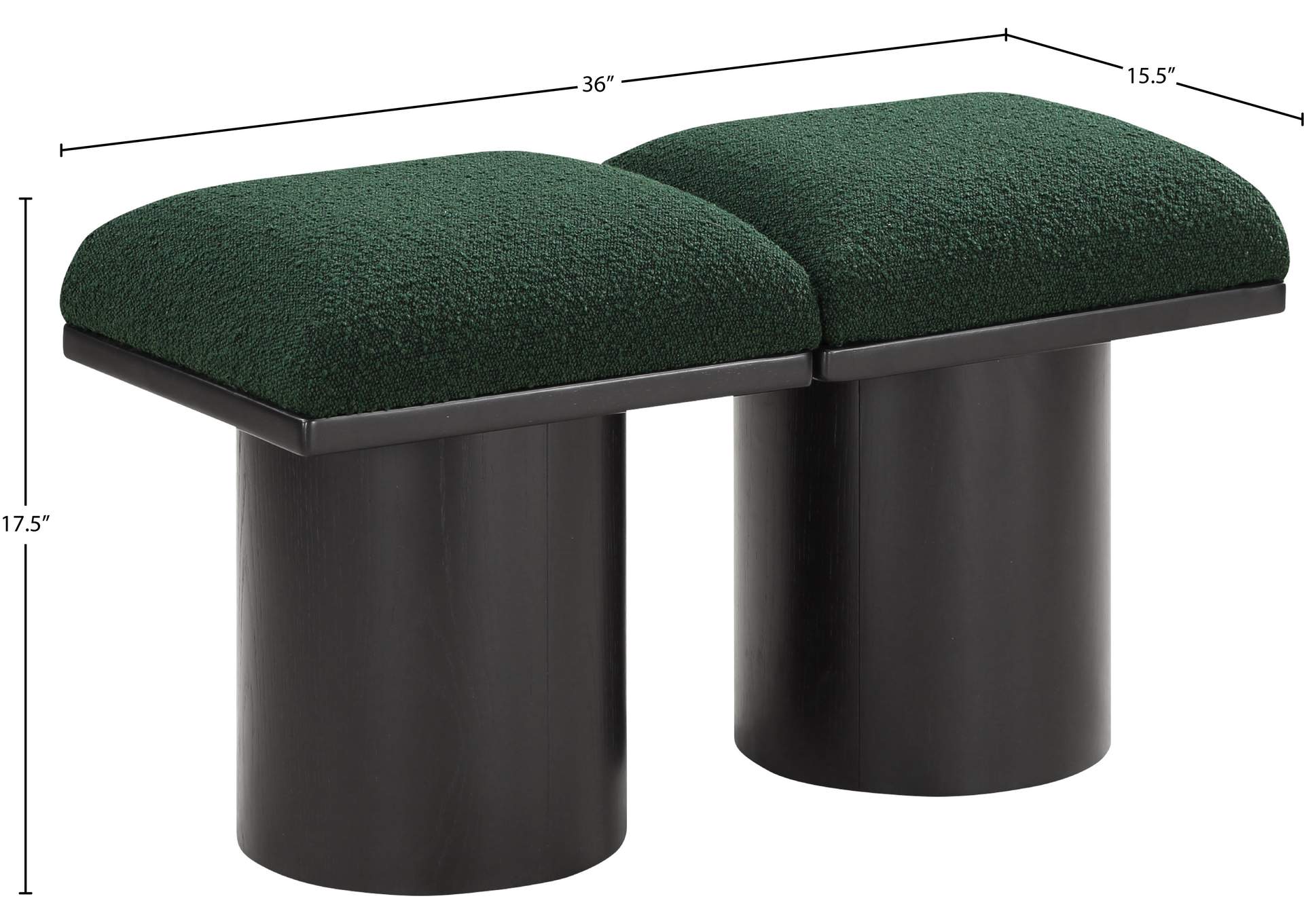Pavilion Green Boucle Fabric Bench image 8
