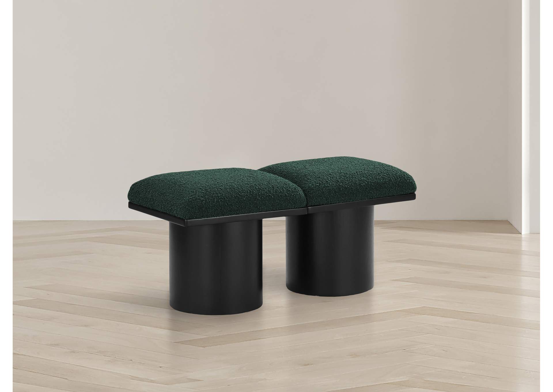 Pavilion Green Boucle Fabric Bench image 3